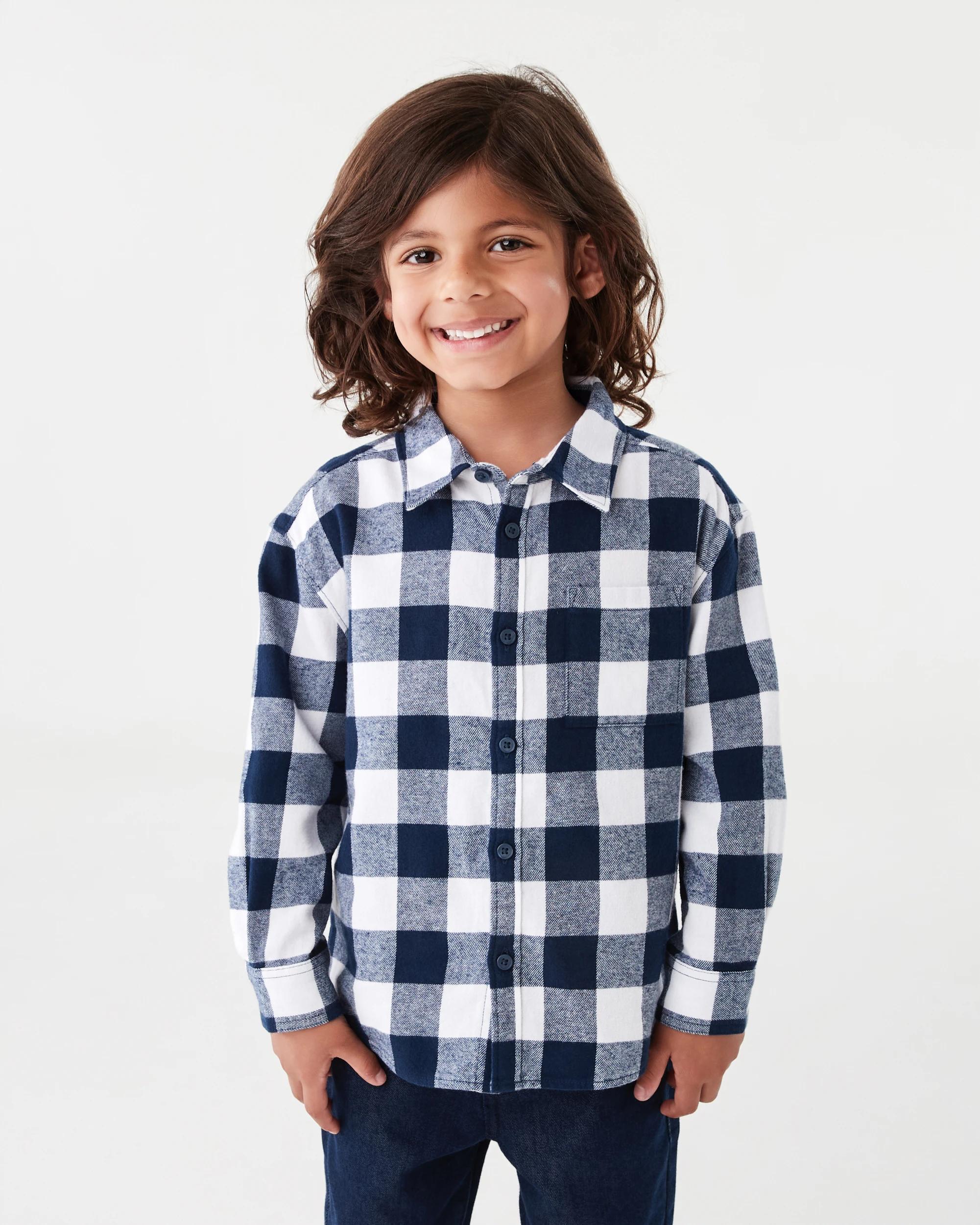 1 Yarn Dye Flannel Shirt Nvy Check, 1 of 9