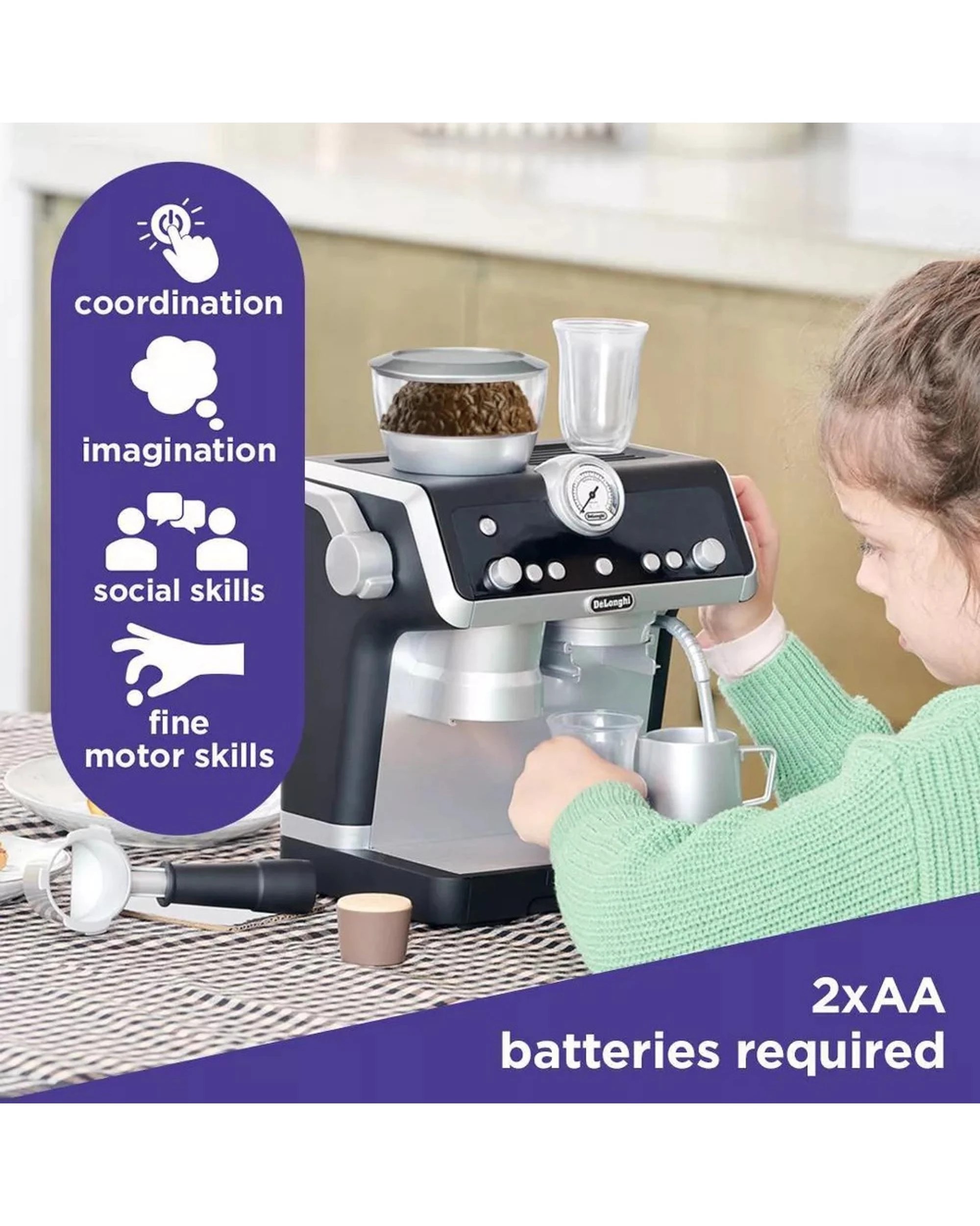 4 Casdon Kids DeLonghi LaSpecialista Barista Coffee Machine, 4 of 8
