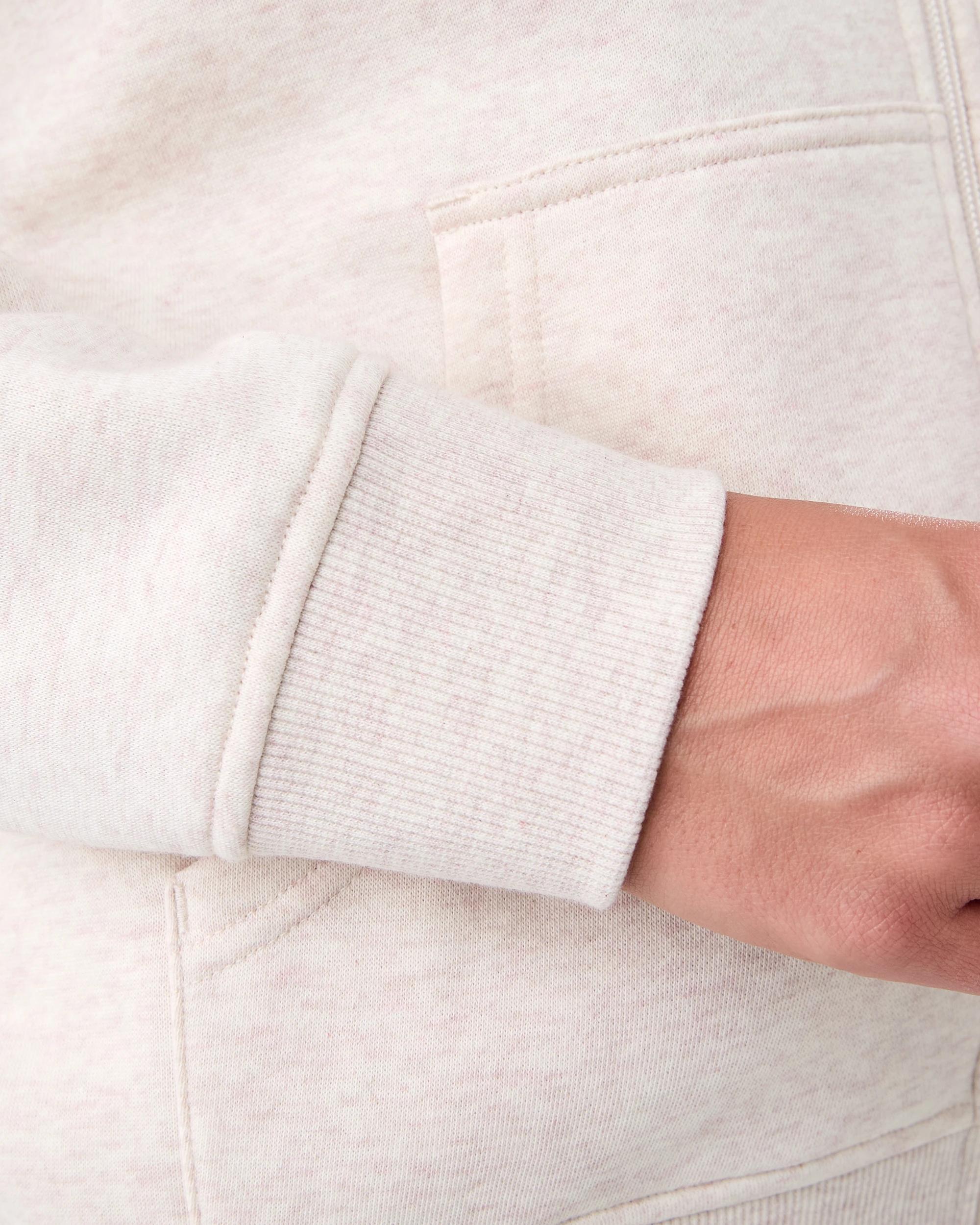 8 Active Womens Essential Zip Through Hoodie Oatmeal, 8 of 9