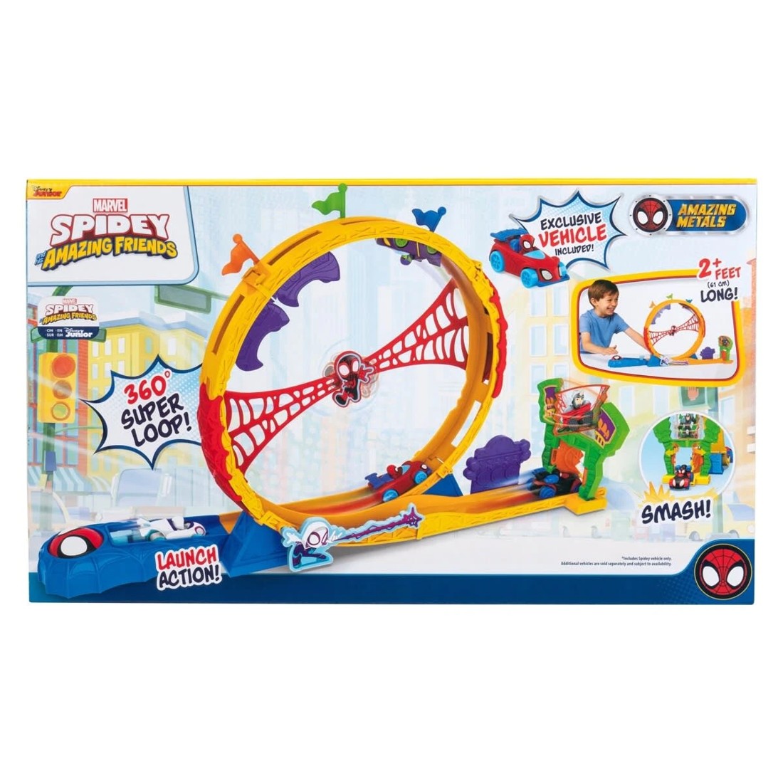 1 Disney Junior Marvel Spidey and his Amazing Friends: Spidey Amazing Metals Super Loop Track Set, 1 of 10