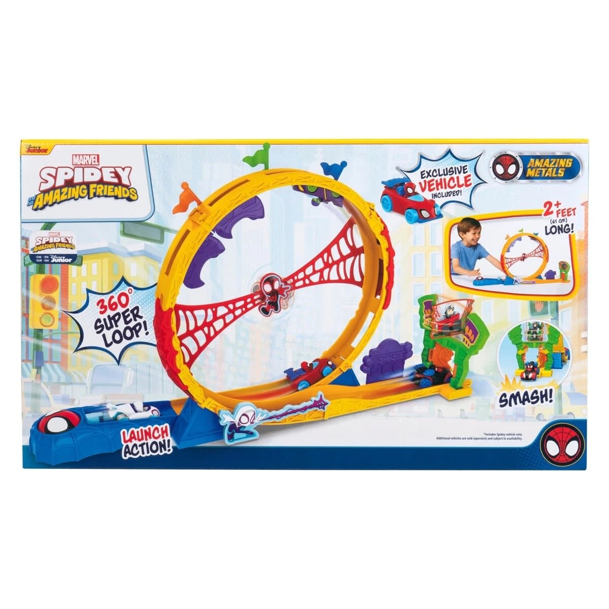 1 Disney Junior Marvel Spidey and his Amazing Friends: Spidey Amazing Metals Super Loop Track Set, 1 of 10