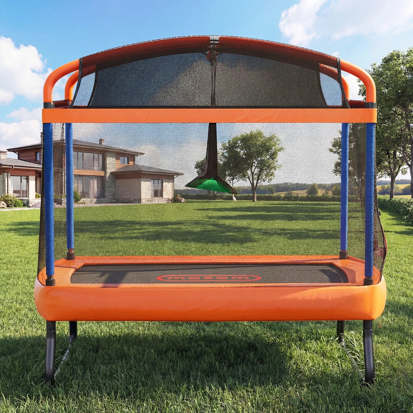 3 Mazam 6FT Kids Trampoline with Swing Bar Rectangular - Multi, 3 of 9