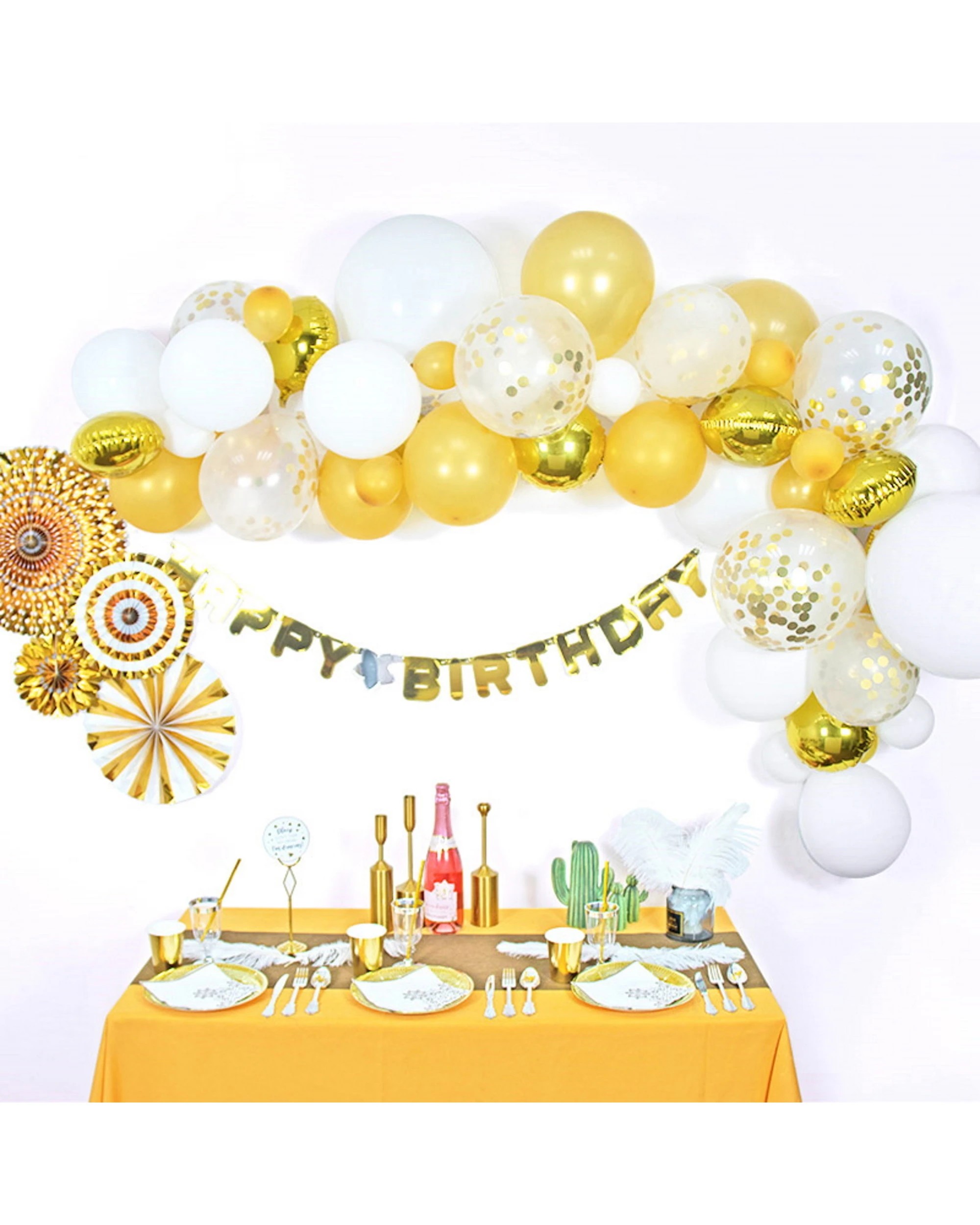 1 Partyrama Gold 4m Balloon Arch Kit - Gold, 1 of 3
