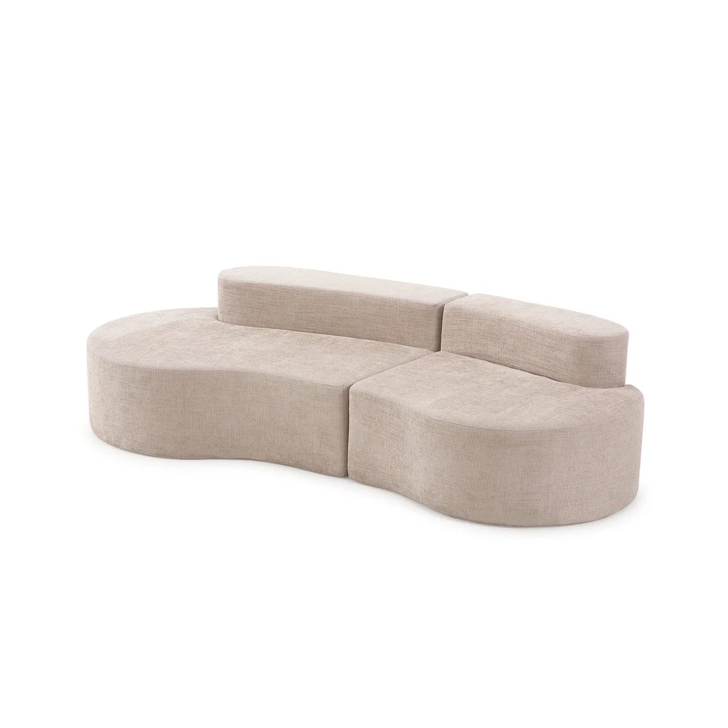 3 Zzz Atelier Arcadia Curve 3 Seater Foam Lounge Sofa - Beige, 3 of 7