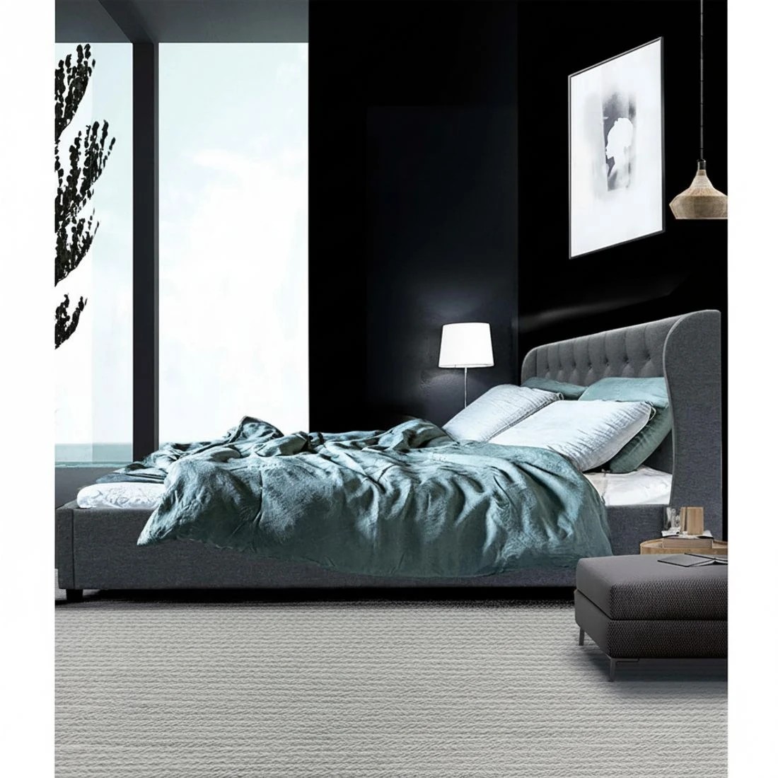 10 Artiss Bed Frame King Size Gas Lift Charcoal ISSA - Charcoal, 10 of 10