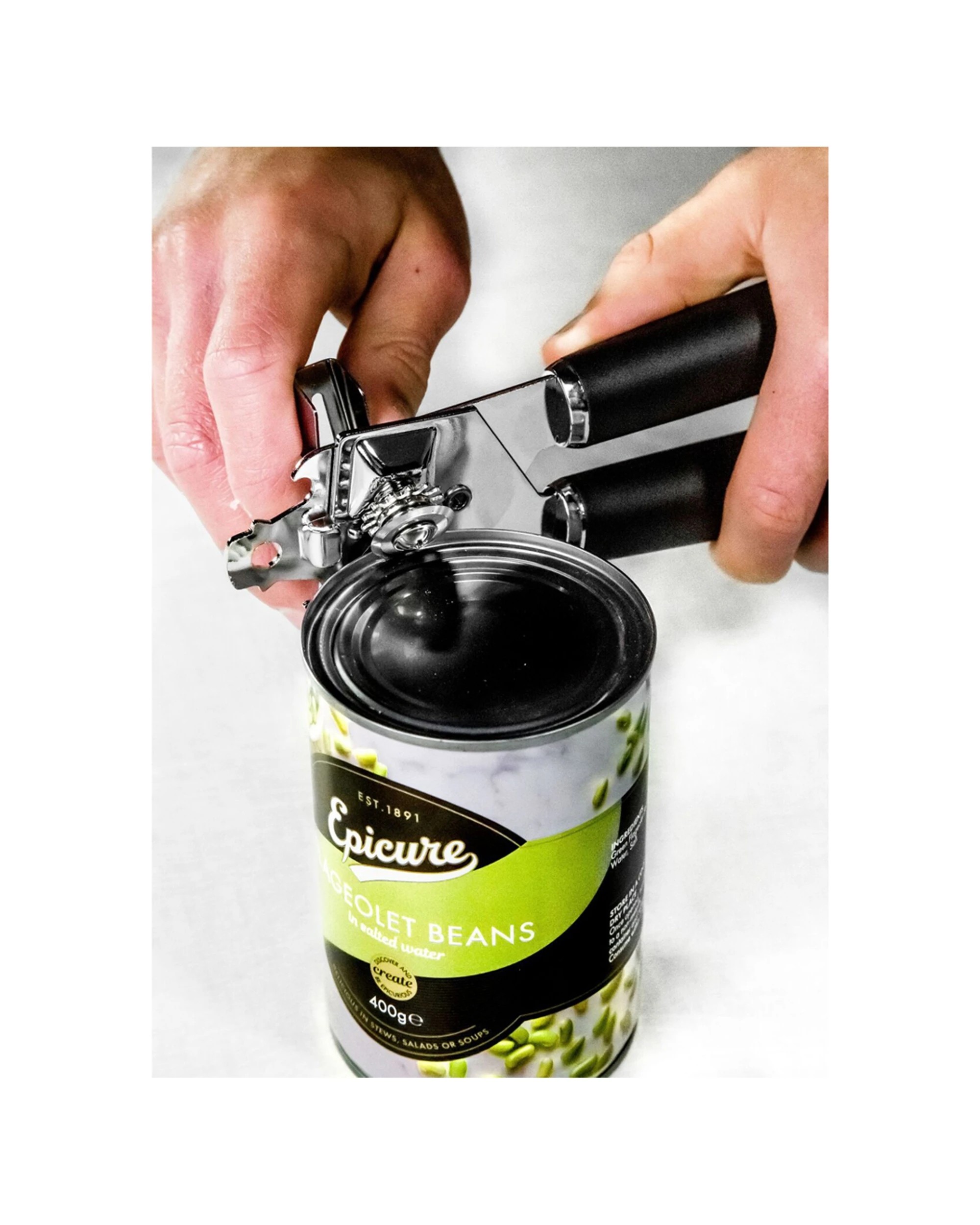4 Mastercraft 2PK Soft Grip 14cm Manual Stainless Steel Can Opener Ergonomic - Black, 4 of 4