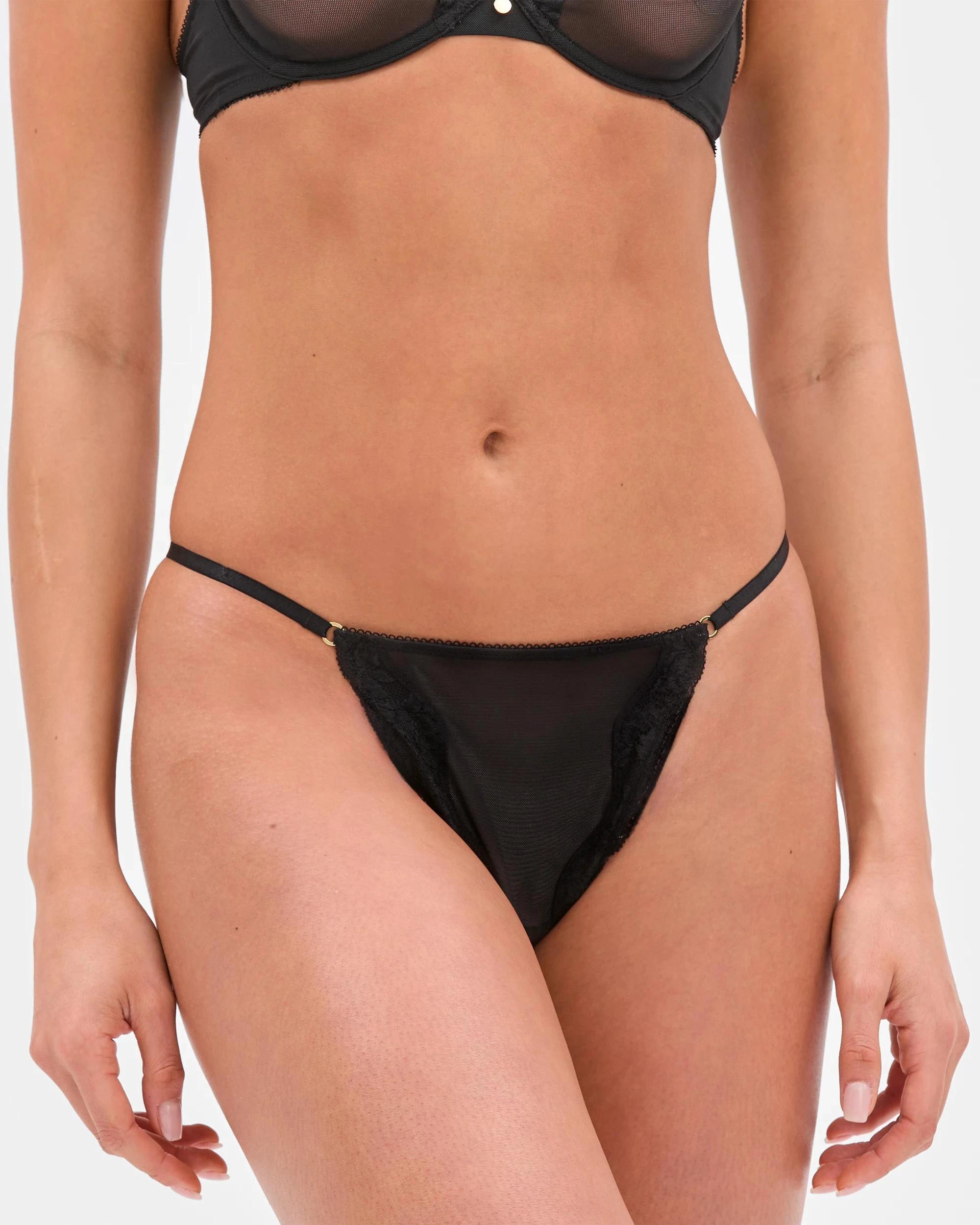 2 Kylie Mesh G-String Briefs - Lily Loves BLACK, 2 of 3