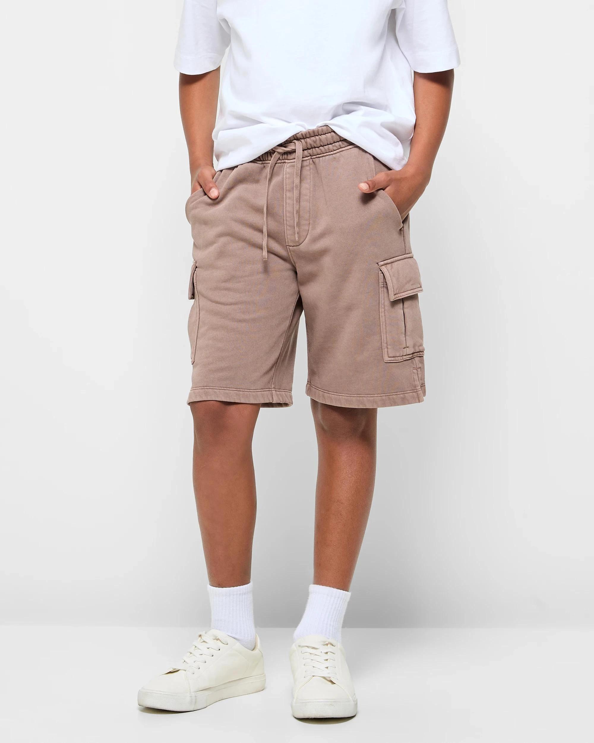 1 Target Washed Fleece Shorts BROWN, 1 of 5