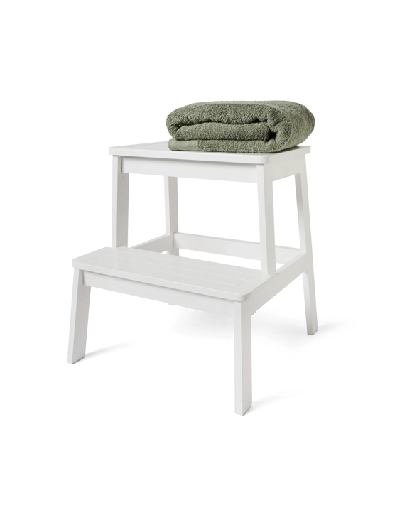 Panelled Step Stool - White