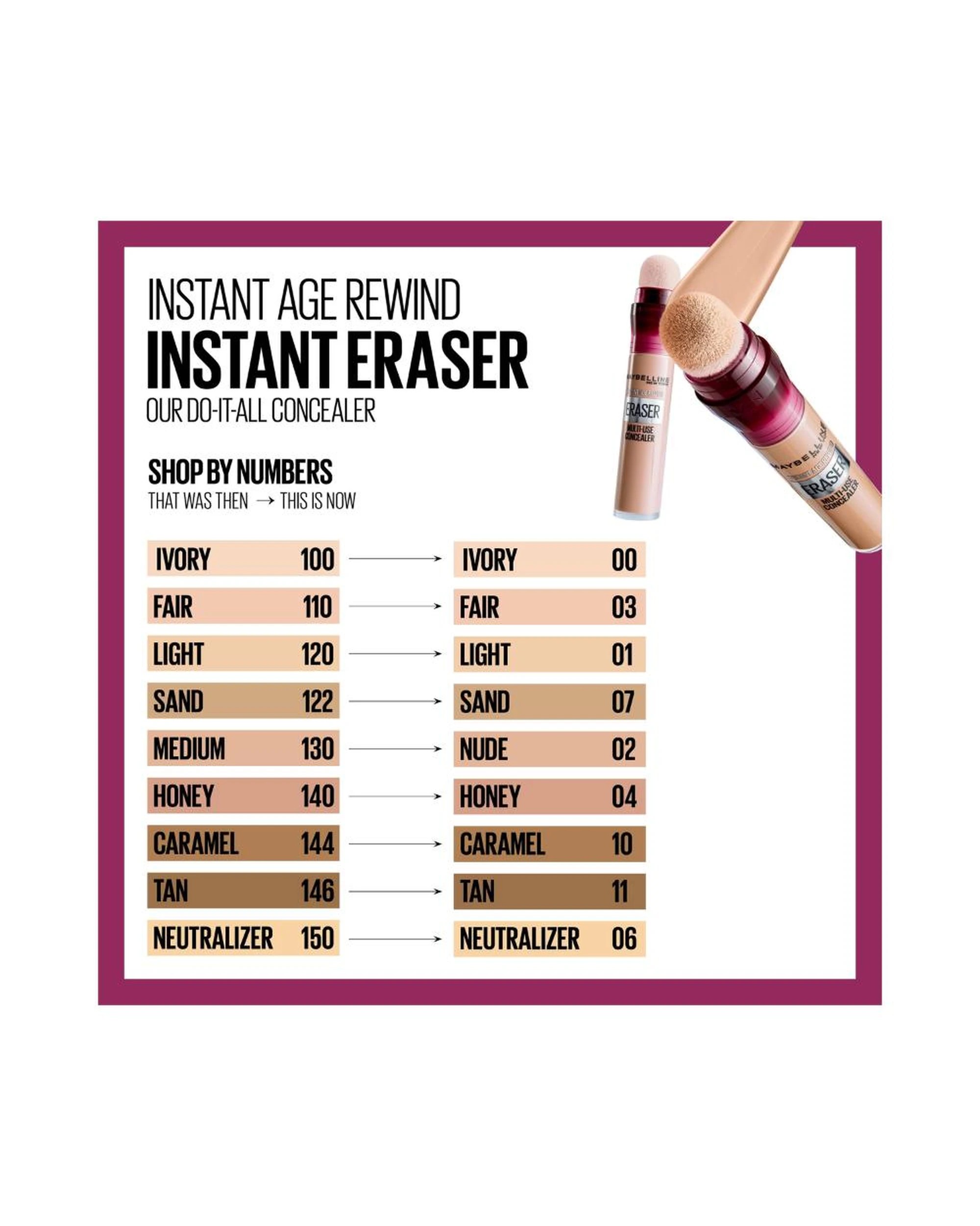 4 3 x Maybelline Instant Age Rewind Eraser Multi-Use Concealer 6.8mL - 02 Nude - Beige, 4 of 4
