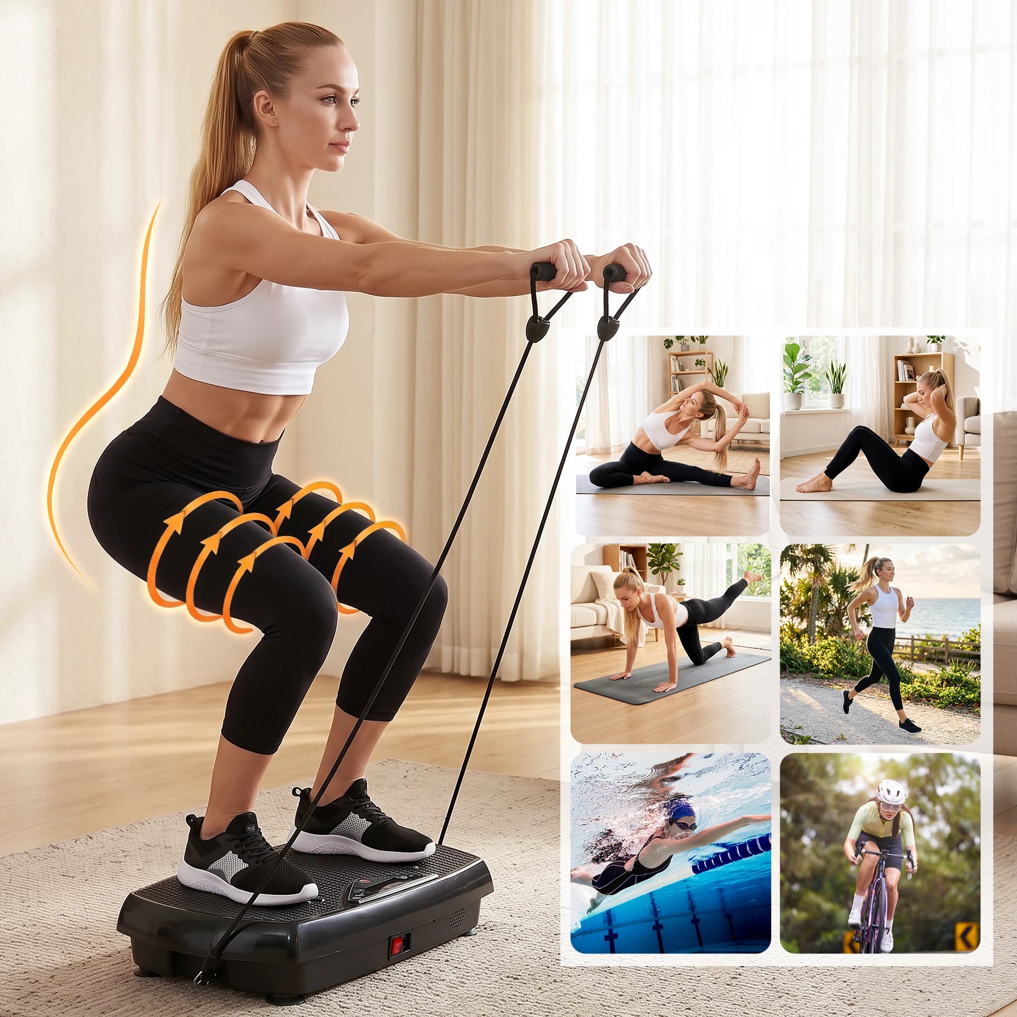 5 Everfit Vibration Plate Exercise Machine with Bluetooth 150 Speed Levels 150KG Capacity - Black, 5 of 9