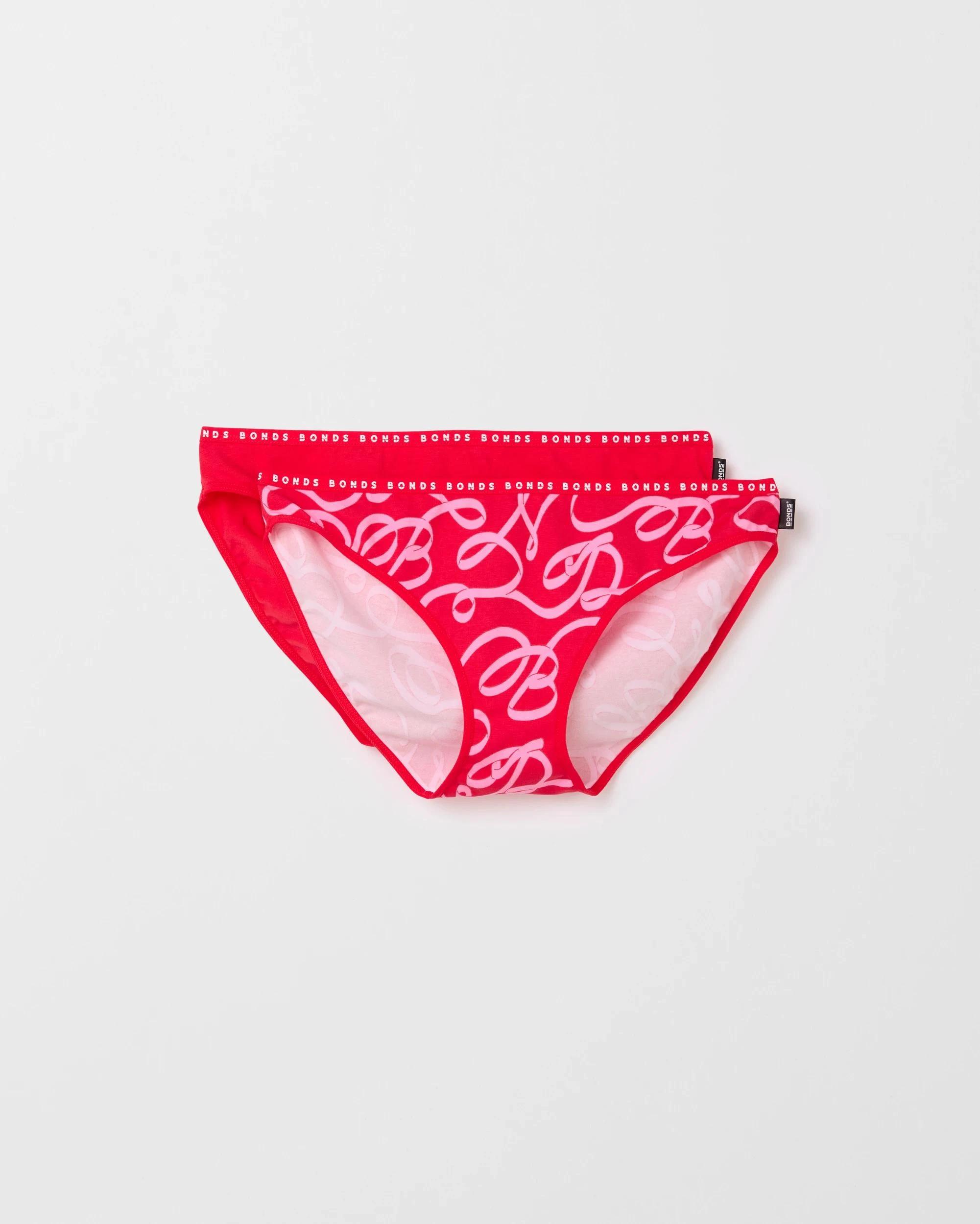 1 Womens Hipster Bikini Briefs 2 Pack - Bonds RED, 1 of 4