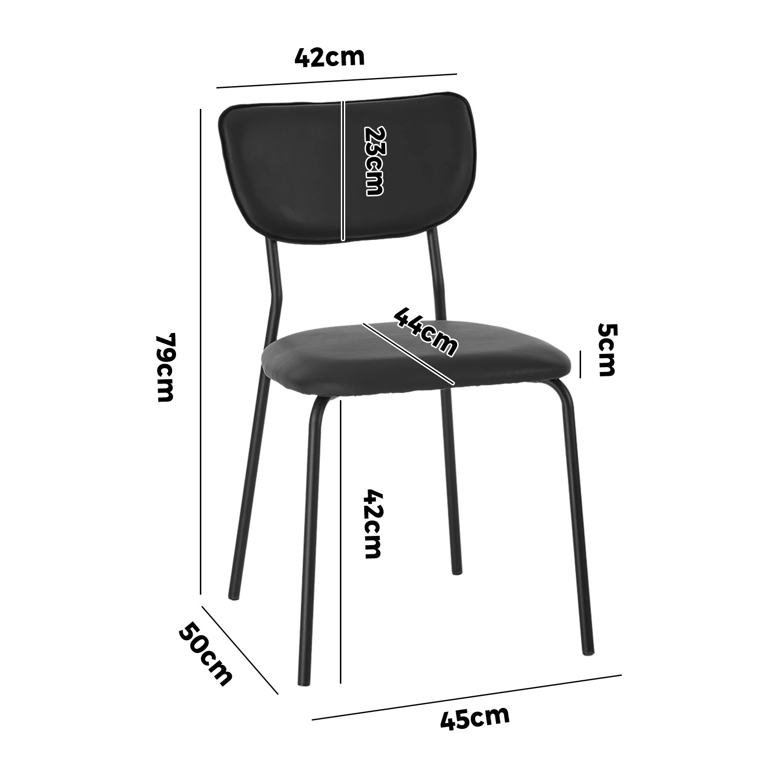 2 Oikiture Set of 4 Dining Chairs PU Leather Padded Seat - Black, 2 of 9