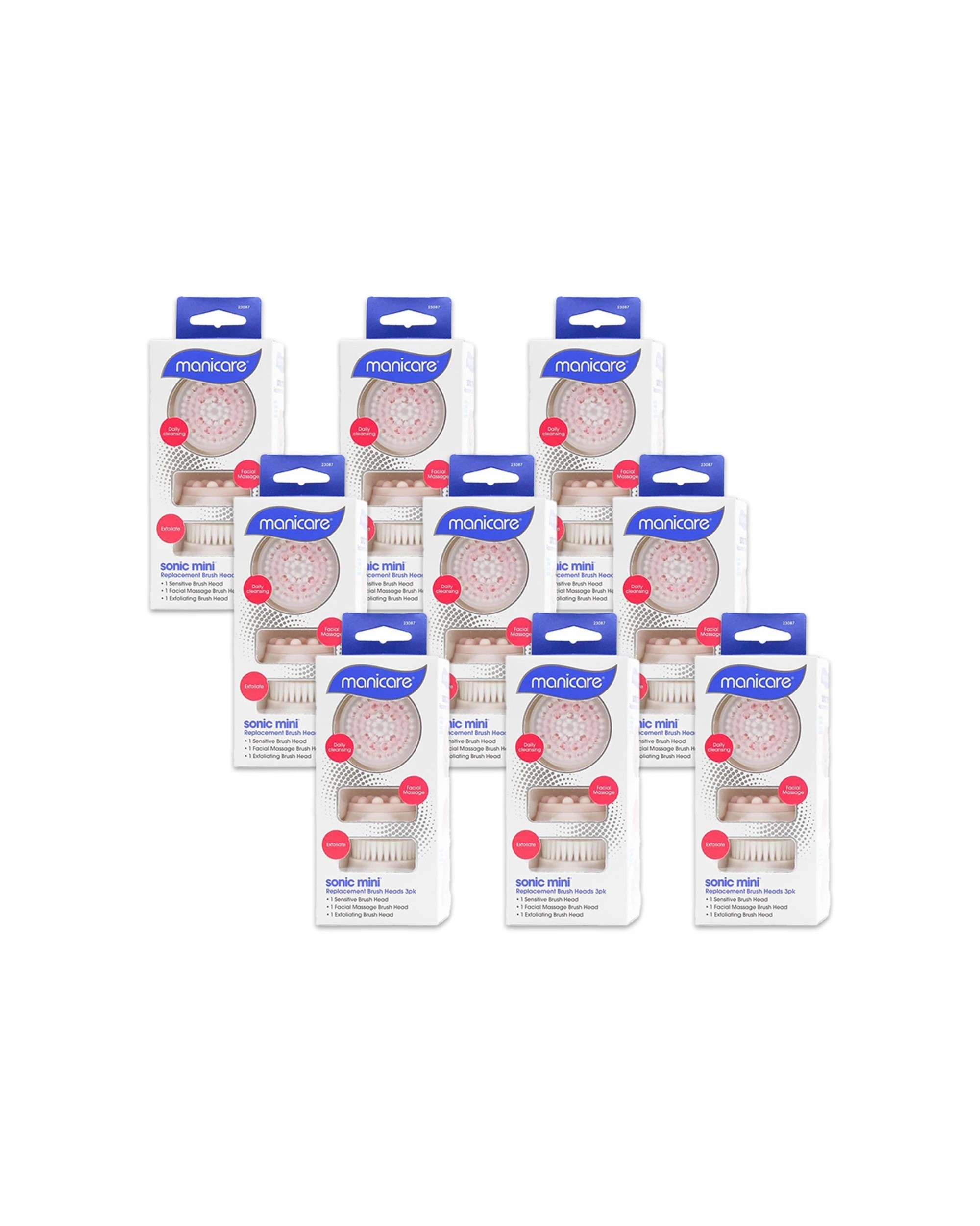 1 Manicare 27pc Sonic Mini Facial Cleanser Replacement Brush Head - White, 1 of 5