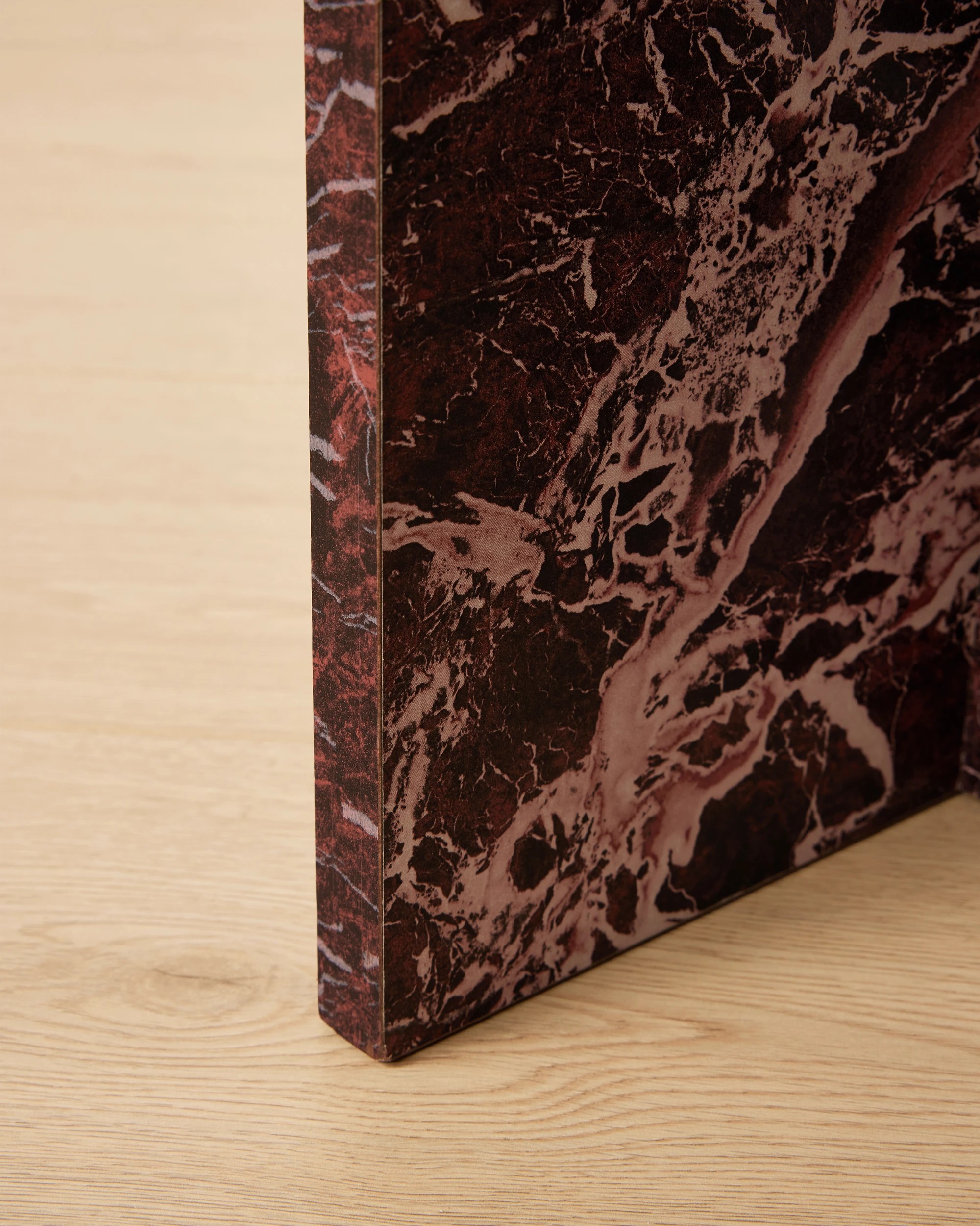 5 Round Marble Look Side Table - Red, 5 of 5