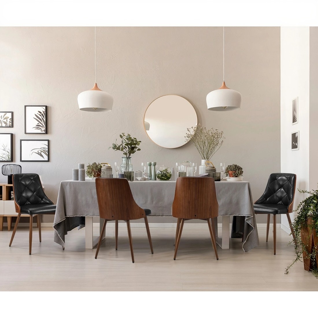 5 Oikiture 2x Dining Chairs Kitchen Lounge Cafe Seat Retro Pu Leather
 - Black, 5 of 10