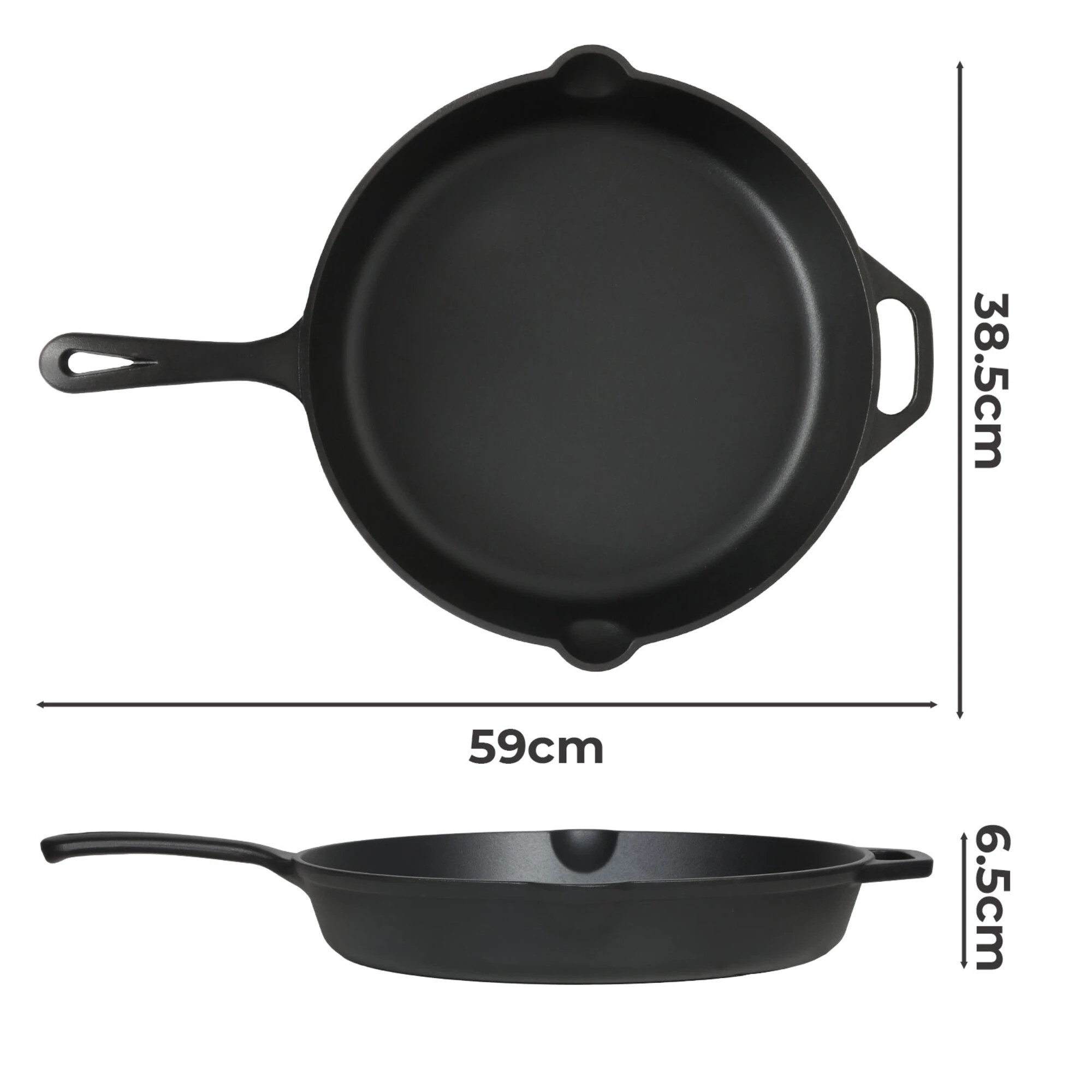 3 Toque Non Stick Frying Pan Cast Iron  38.5cm, 3 of 9
