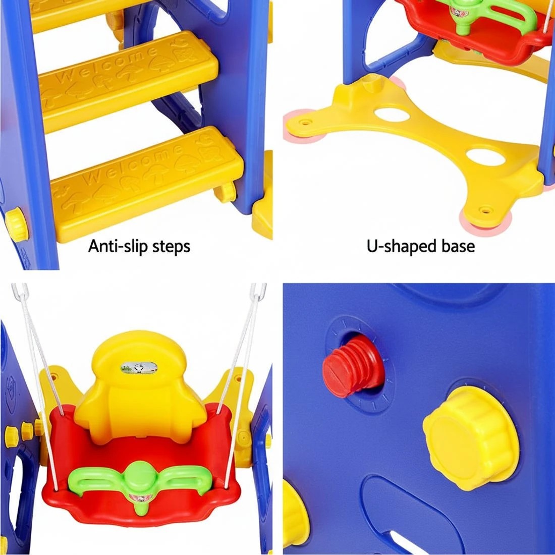 6 Keezi Kids Slide Swing Set Basketball Hoop Outdoor Playground Toys 120cm - Multi, 6 of 8