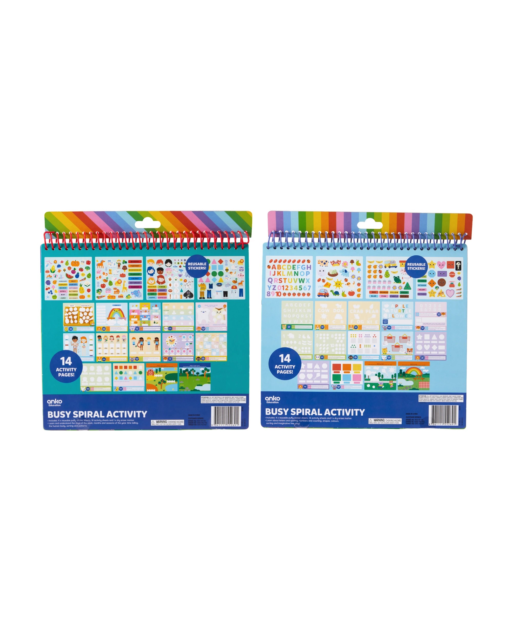 7 Busy Spiral Activity Basic Learning Fun-damentals - Assorted, 7 of 7