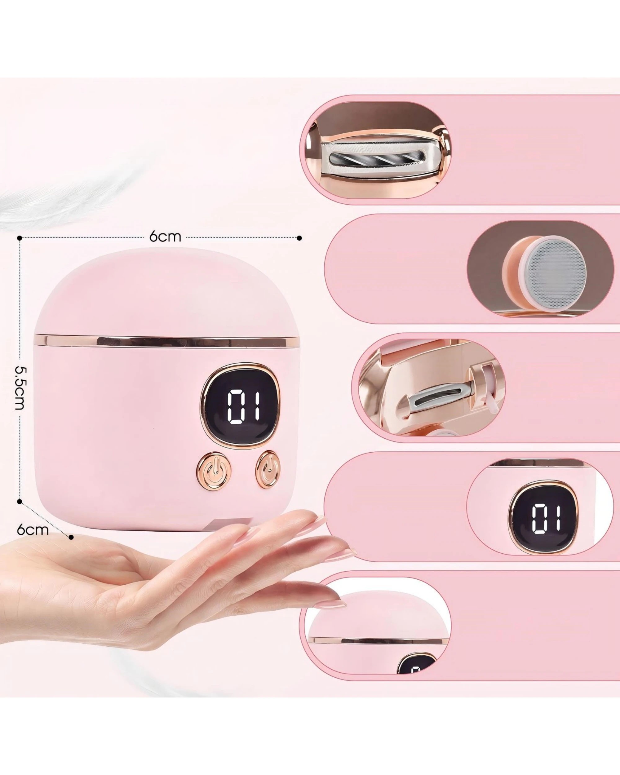 7 Advwin 3-in-1 Electric Nail Clipper with LED Light & Magnifier Assistance, 3 Speeds Adjustment - Pink, 7 of 7