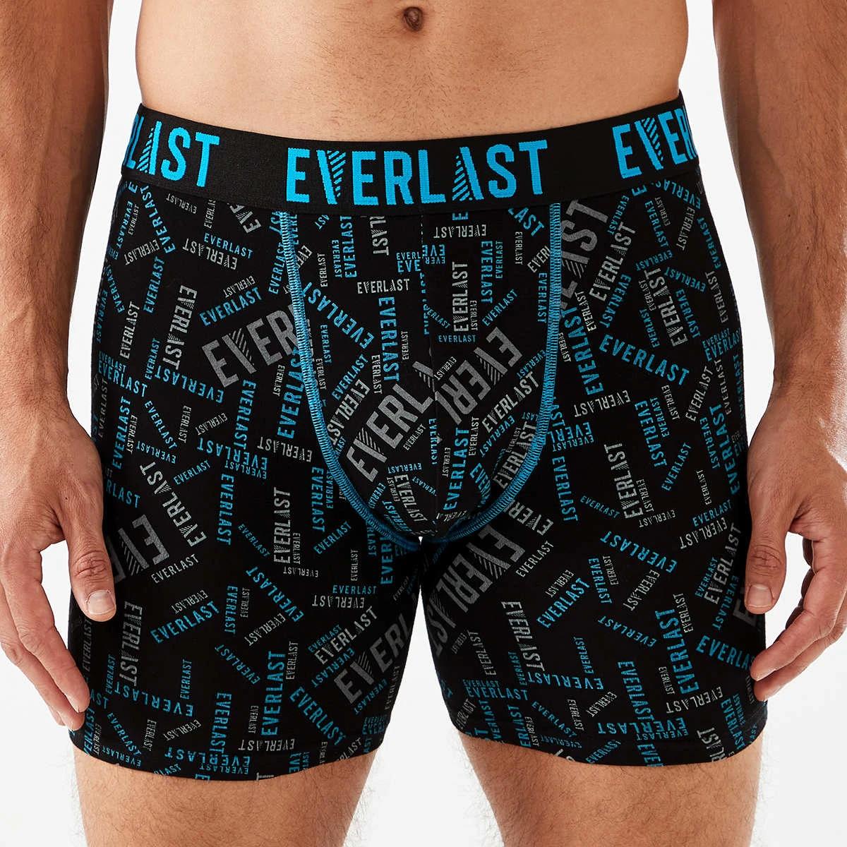 4 3 Pack Everlast Mens Mid Length Trunks Print Logo, 4 of 7