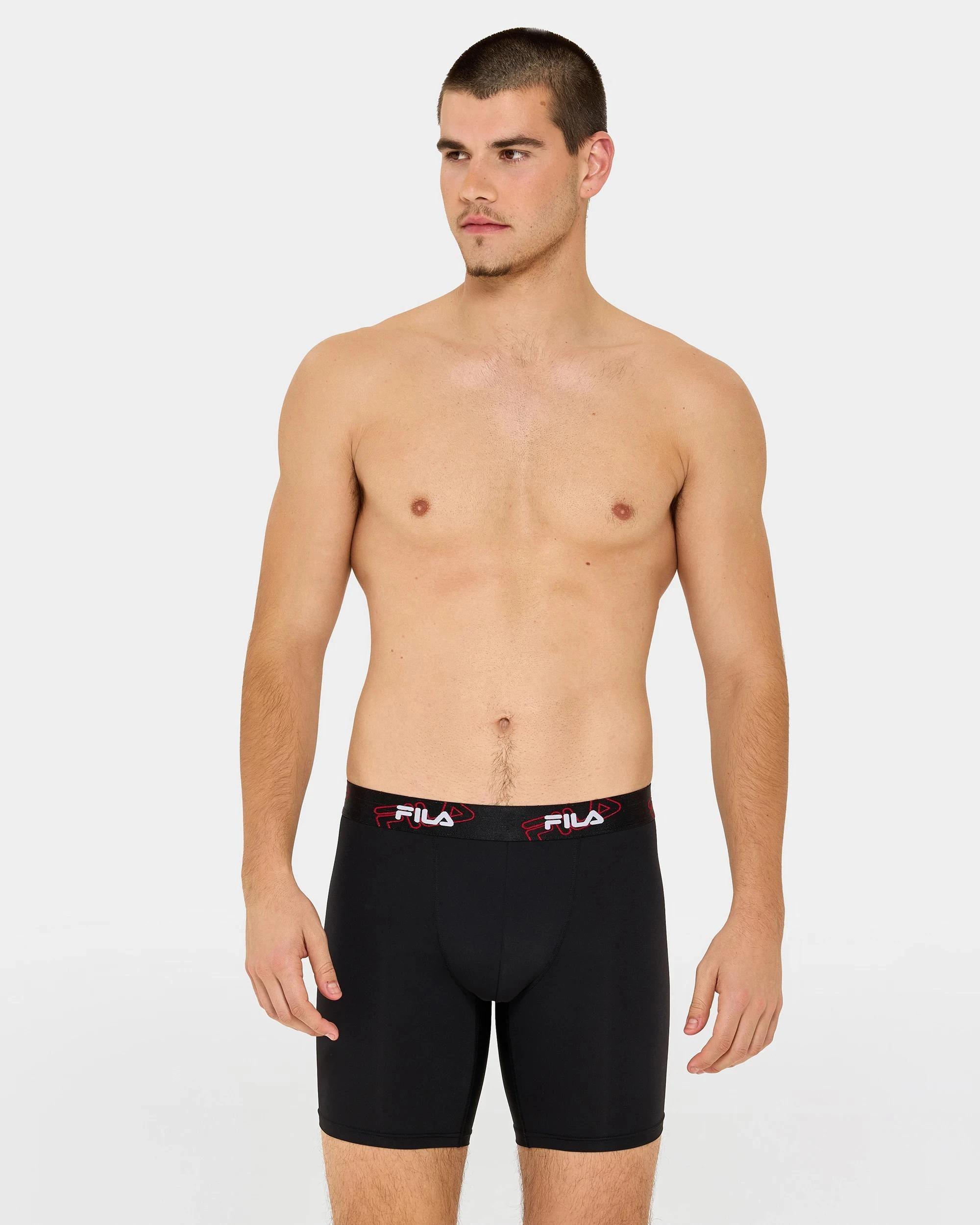 2 2 Pack Lucca Sports Trunks - Fila BLACK, 2 of 3