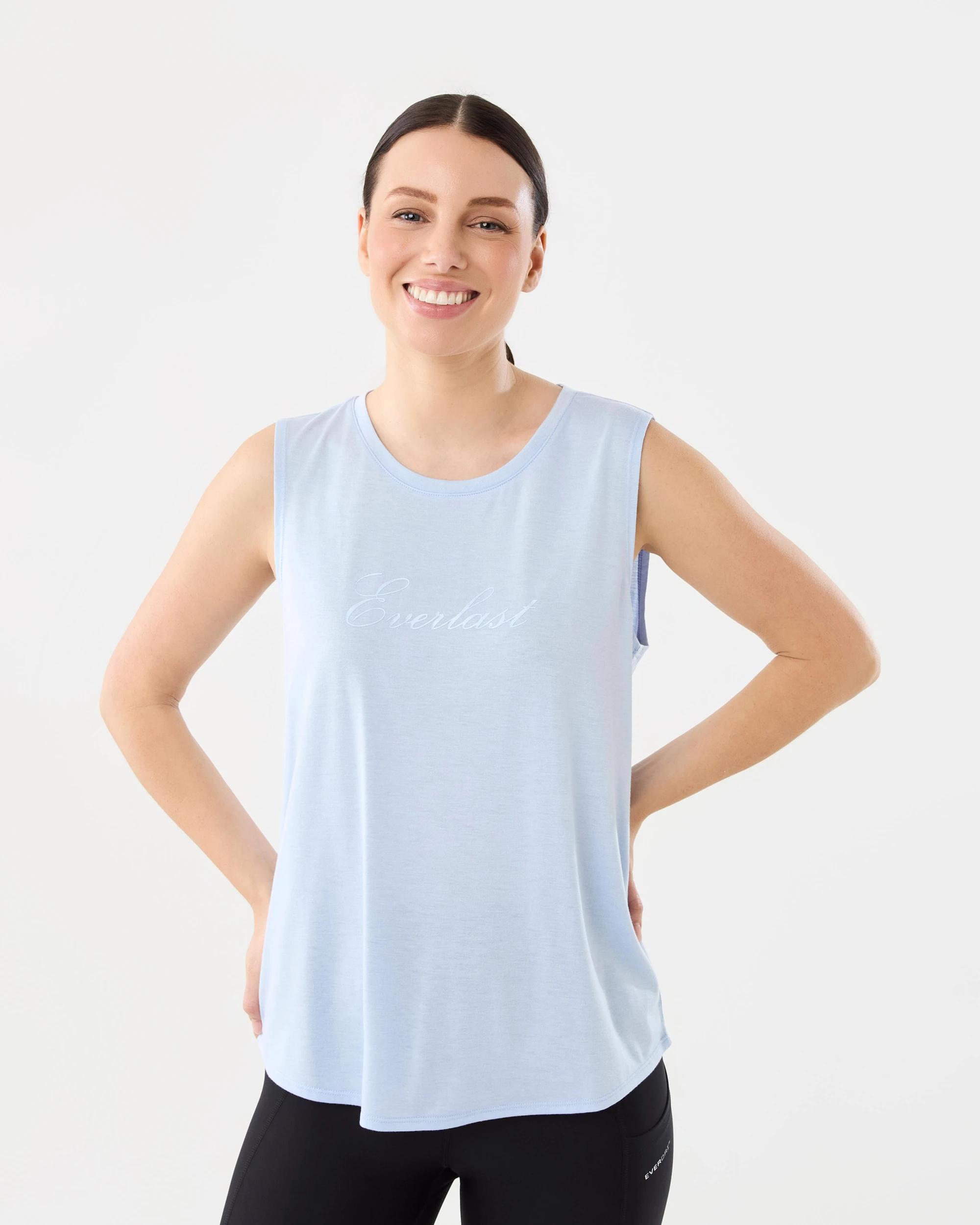1 Everlast Womens Twist Back Tank Powder Blu, 1 of 7