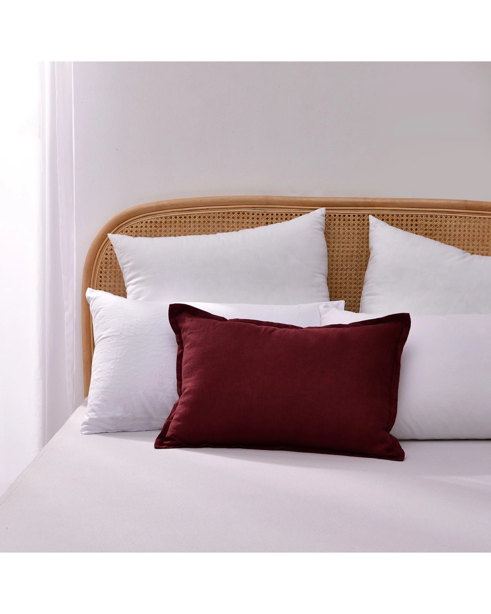 2 Natural Home ARDENNE Washed French Linen Rectangular Cushion with Oxford Edge 40x60cm - Sienna Red, 2 of 8