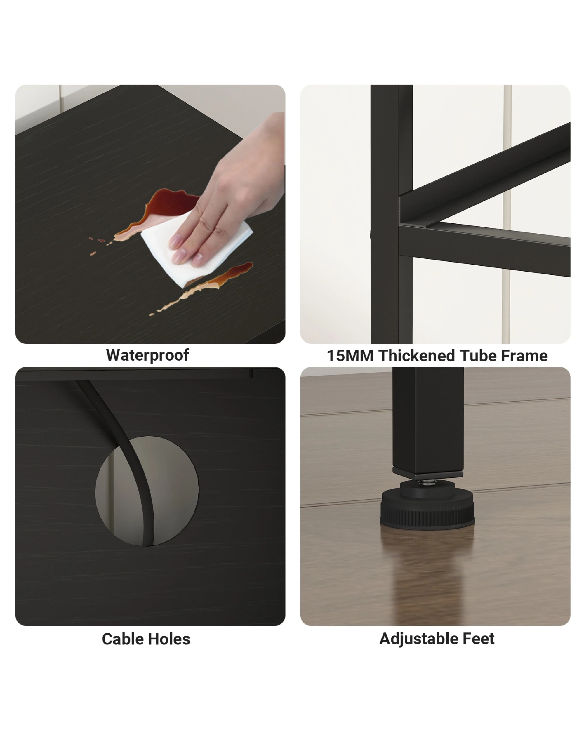 4 Advwin Tv Cabinet 140cm Led Entertainment Unit W/charging Station & Drawer Tv Stand Media Console Table Black, 4 of 10