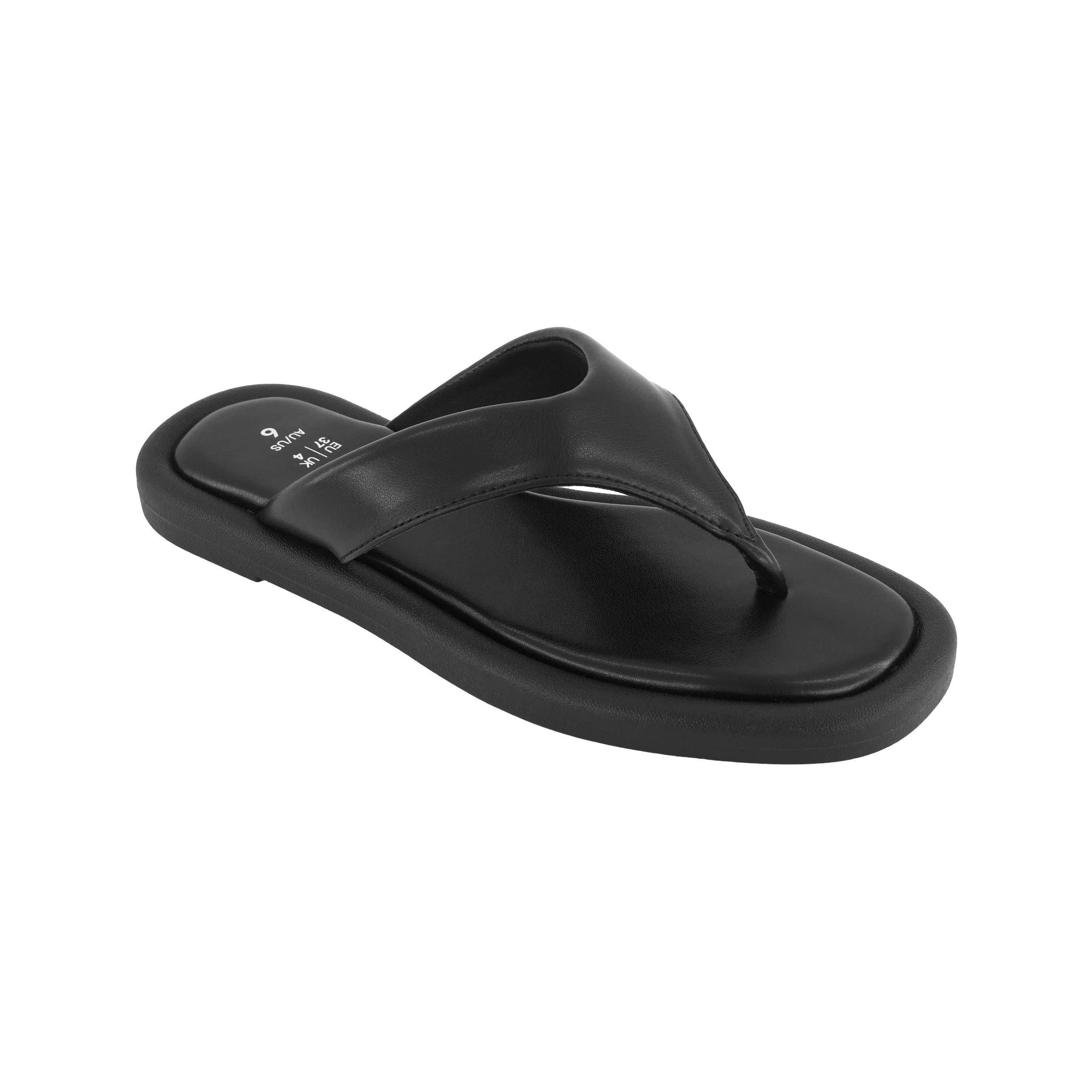 1 Padded Toe Post Thongs Black, 1 of 3