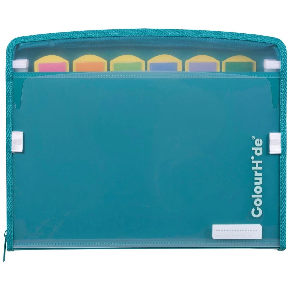 1 Colourhide Zip It Expanding File Teal Green, 1 of 3