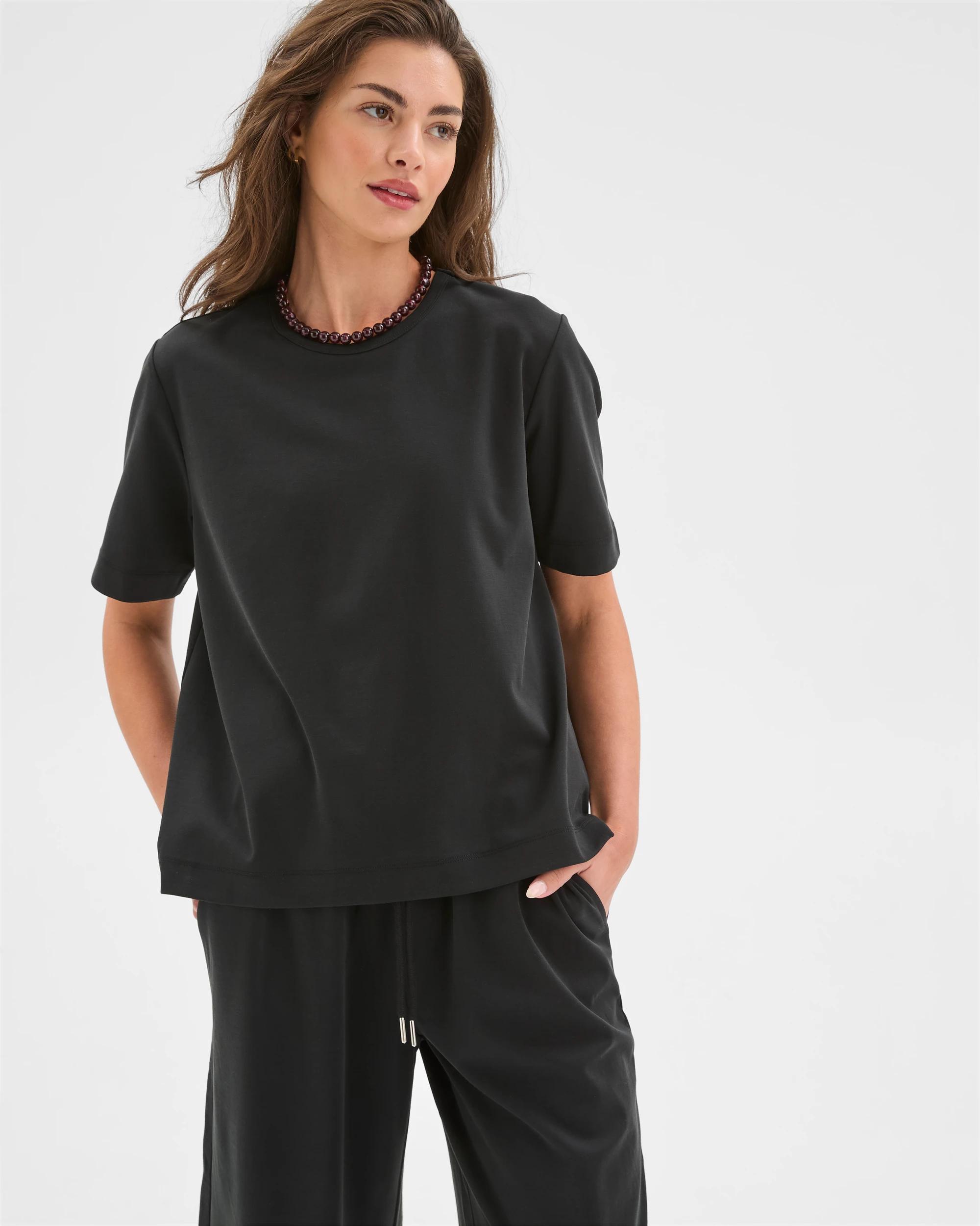 3 Target Petites Relaxed Drape T-Shirt WASHED BLACK, 3 of 6