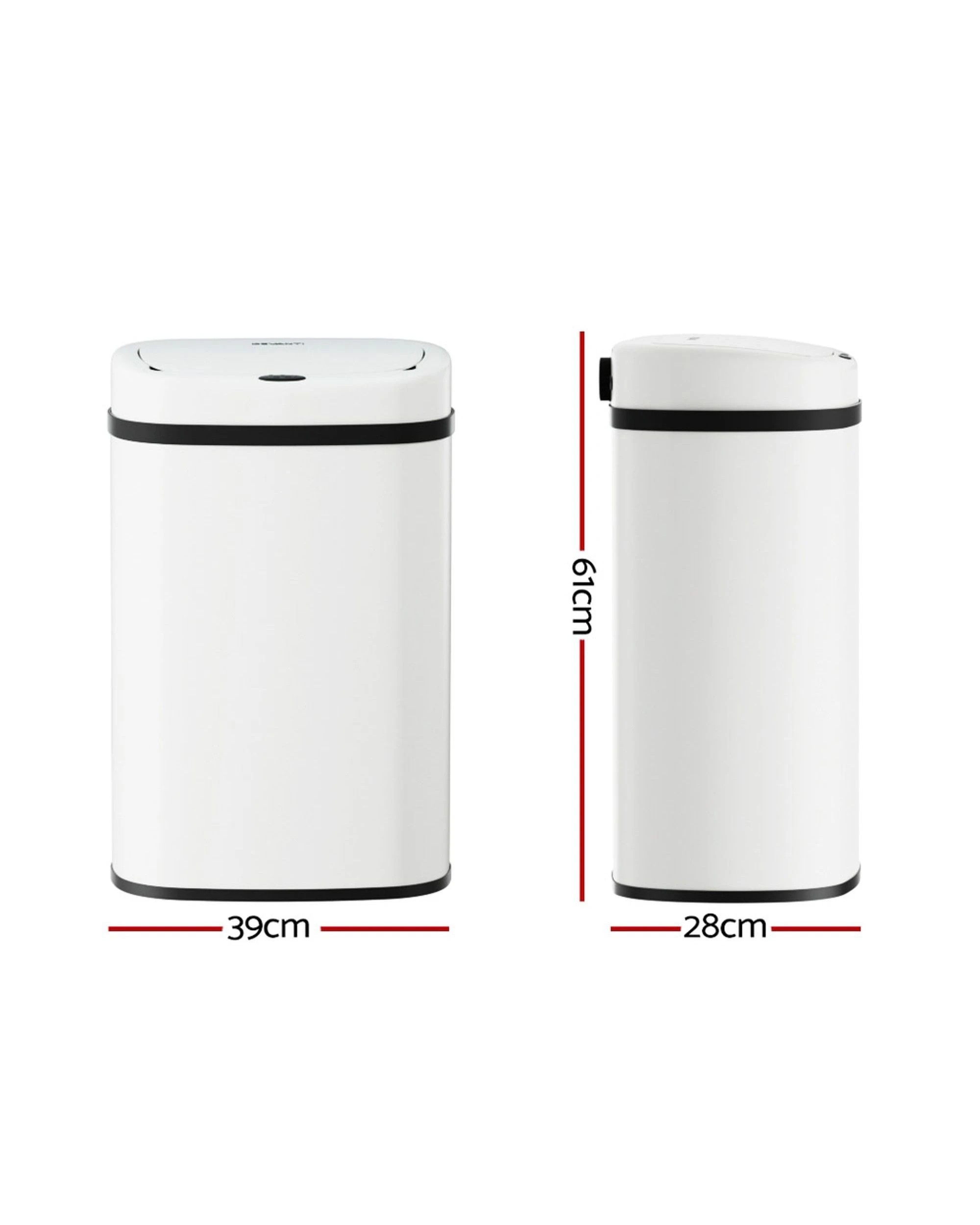2 Devanti 50L Sensor Bin Motion Rubbish Automatic - White, 2 of 8