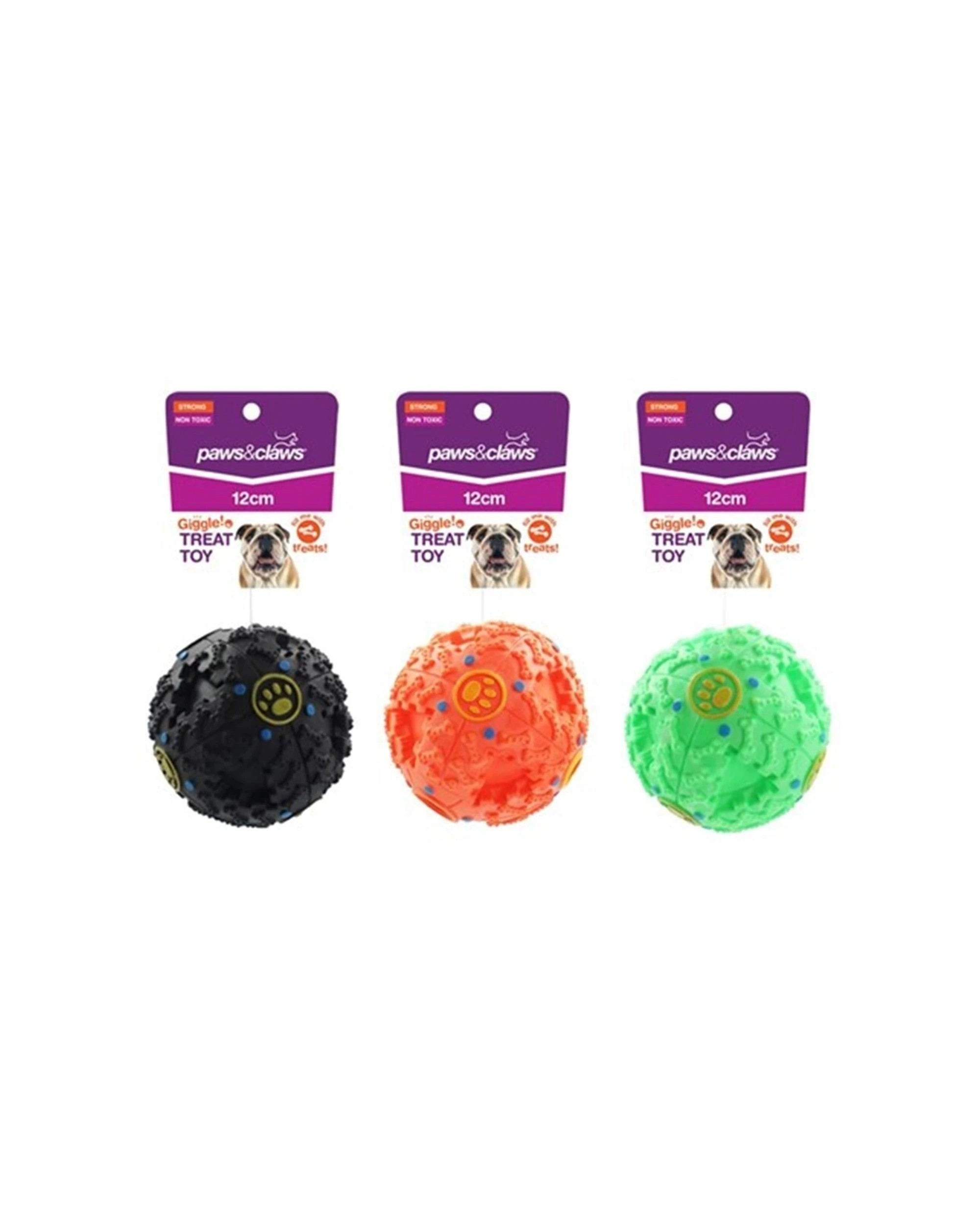 4 Paws And Claws 12cm Hide A Treat Giggle Ball Pet Dog Toy Colours Giggle Sound - Assorted, 4 of 4