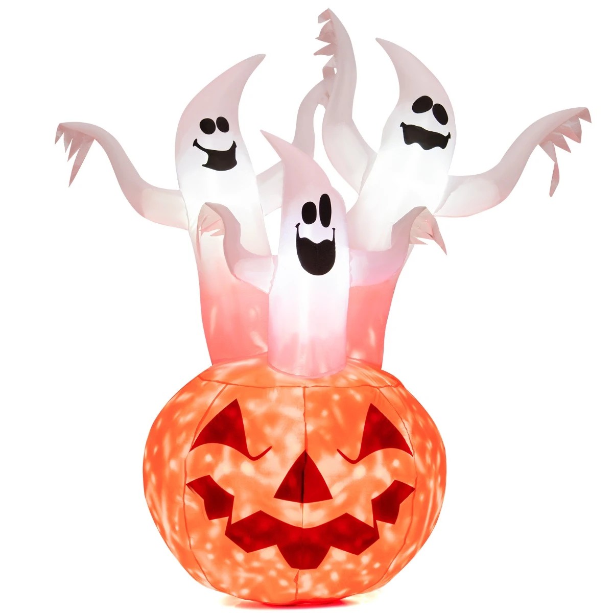 1 Costway 1.8M Halloween Inflatables Scary Pumpkin Ghost Halloween Props Lights Home Decor, 1 of 1