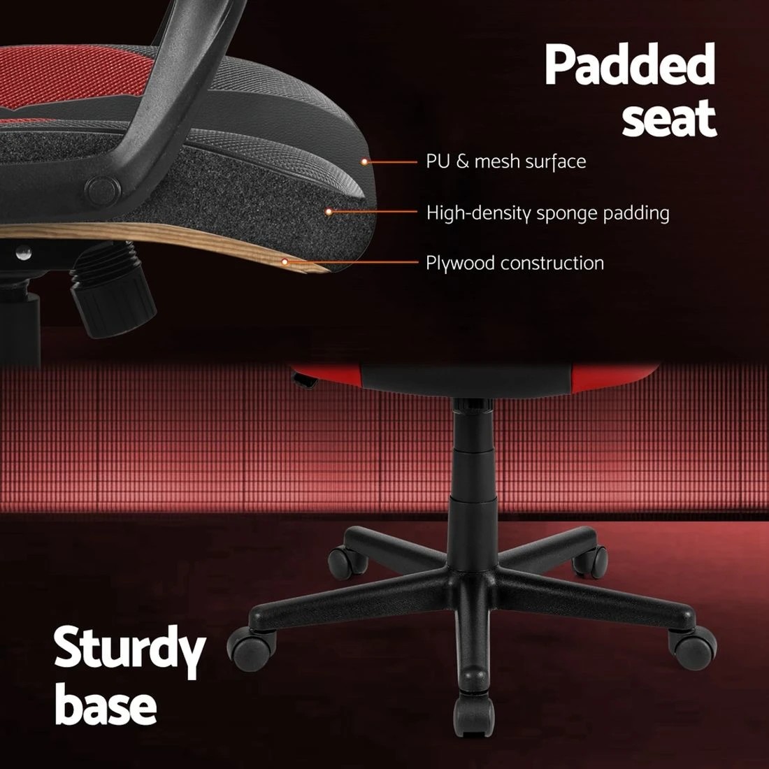 7 Artiss Gaming Office Chair Computer Chairs - Red, 7 of 7