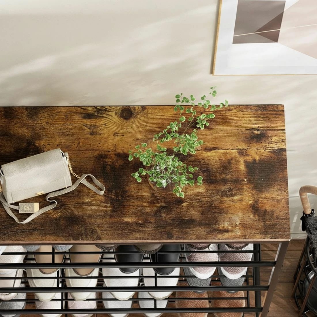 6 Artiss Shoe Rack 5-Tier 25 Pairs Entryway Closet Organizer Space Saving Sturdy Easy Assembly Bedside Table - Black, 6 of 8