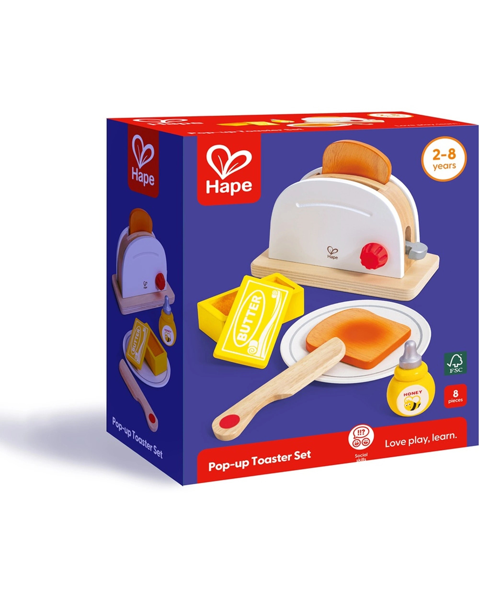 2 Hape Pop-Up Toaster Set Toy Activity KidsImaginative Play Pretend Kitchen Set - Multi, 2 of 3