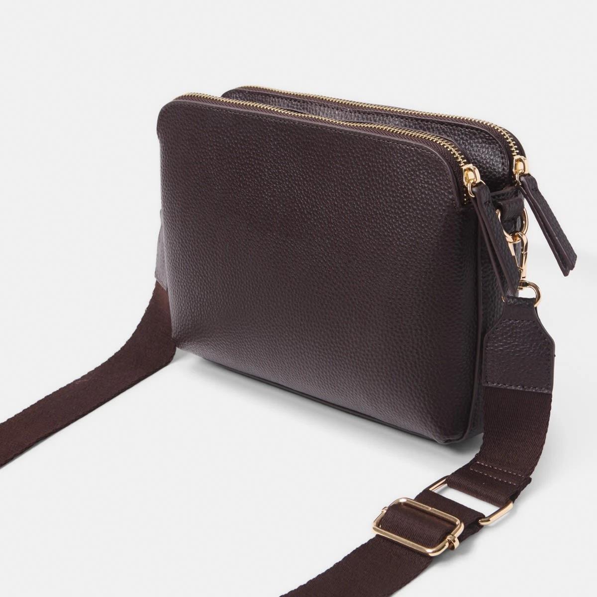 2 Double Pocket Crossbody Bag CHOCOLATE PLUM, 2 of 5