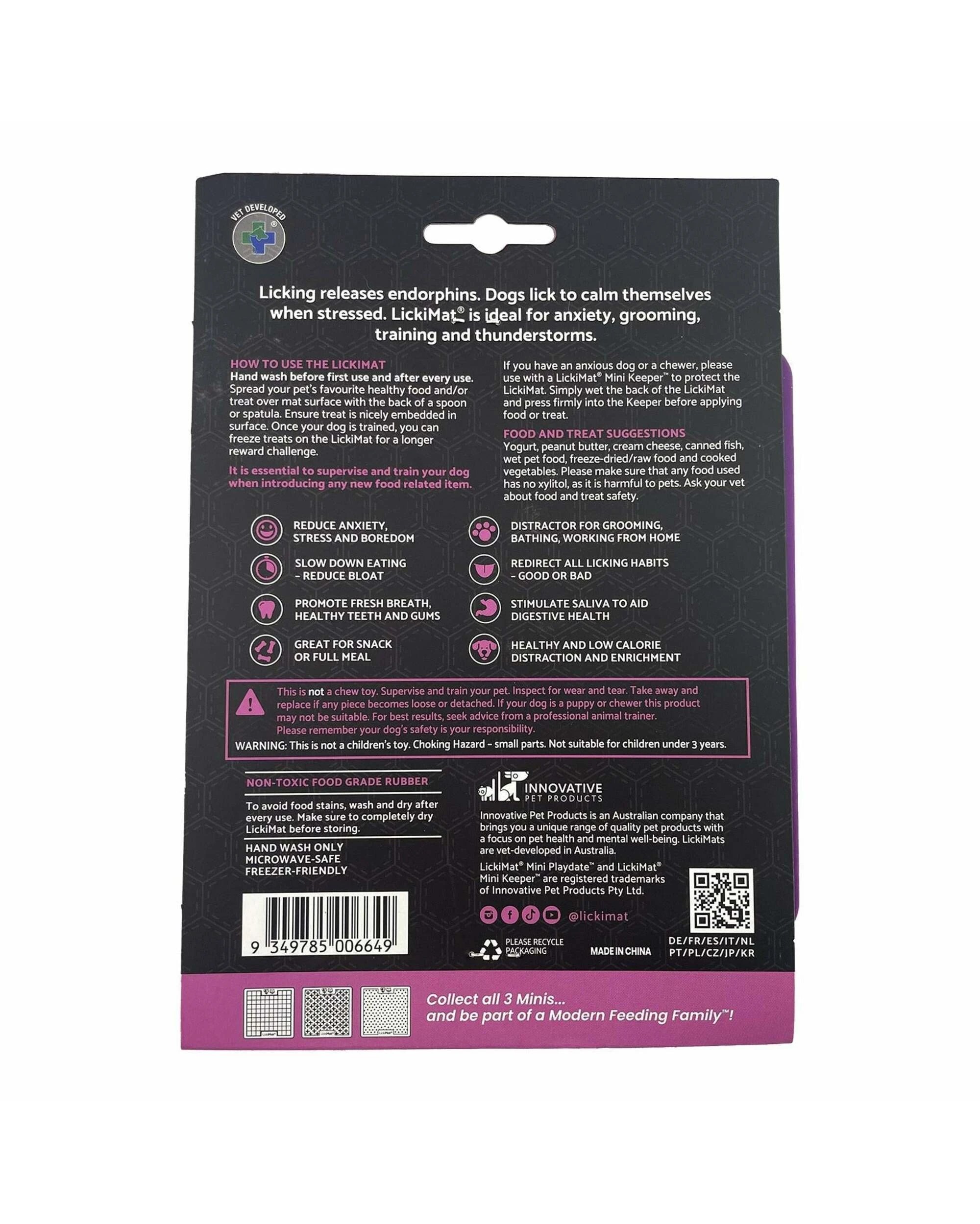 2 Lickimat Dog Feeder Mini Playdate Purple, 2 of 2