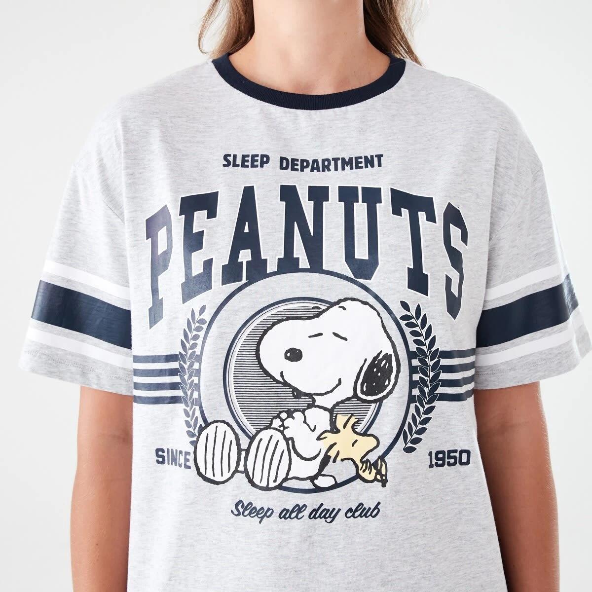 5 Snoopy License Short Sleeve Graphic Nightie SNOOPY SLEEP CLUB SILVER MARLE, 5 of 6