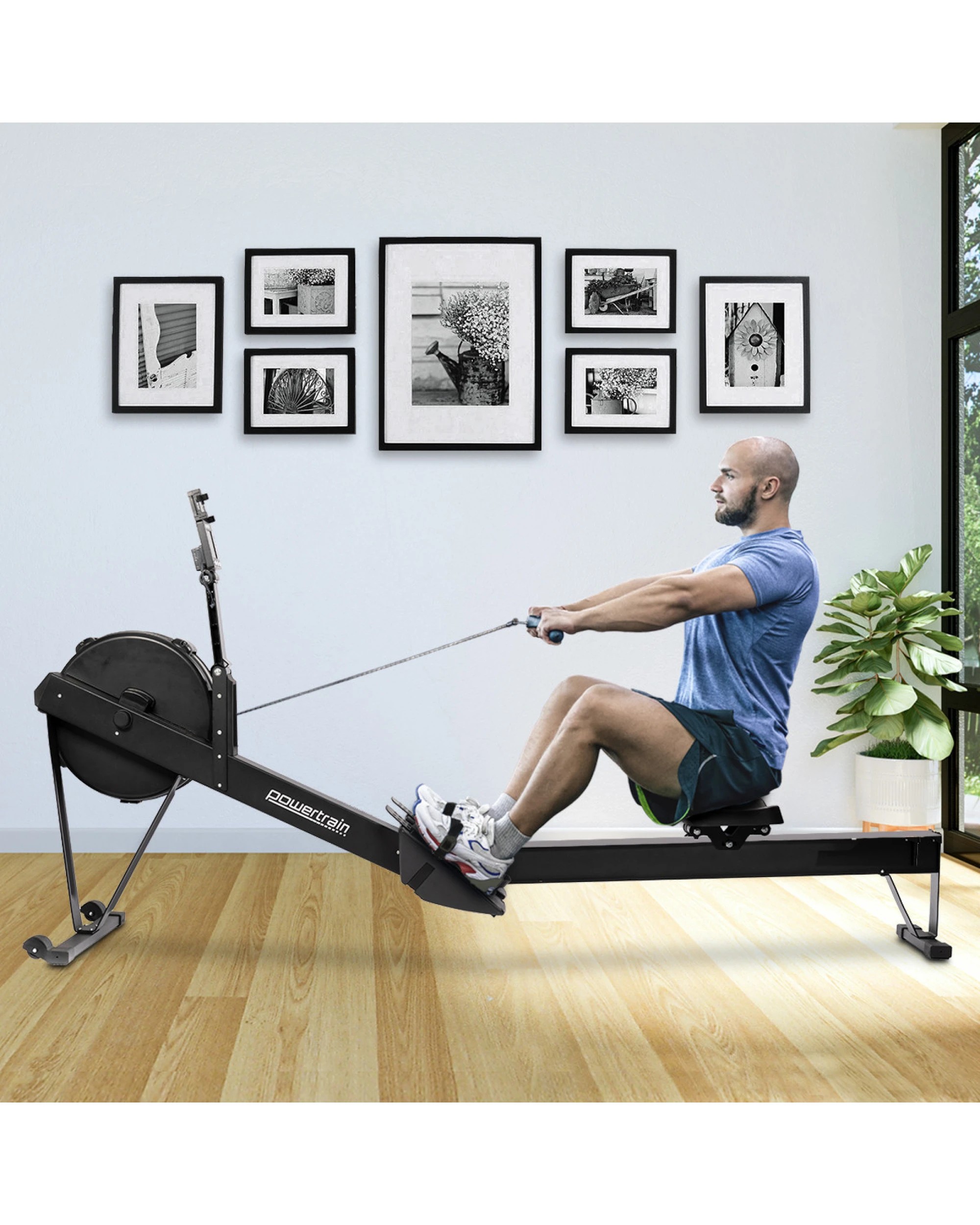 9 Powertrain Air Rowing Machine Resistance Rower for Home Gym Cardio, 9 of 10