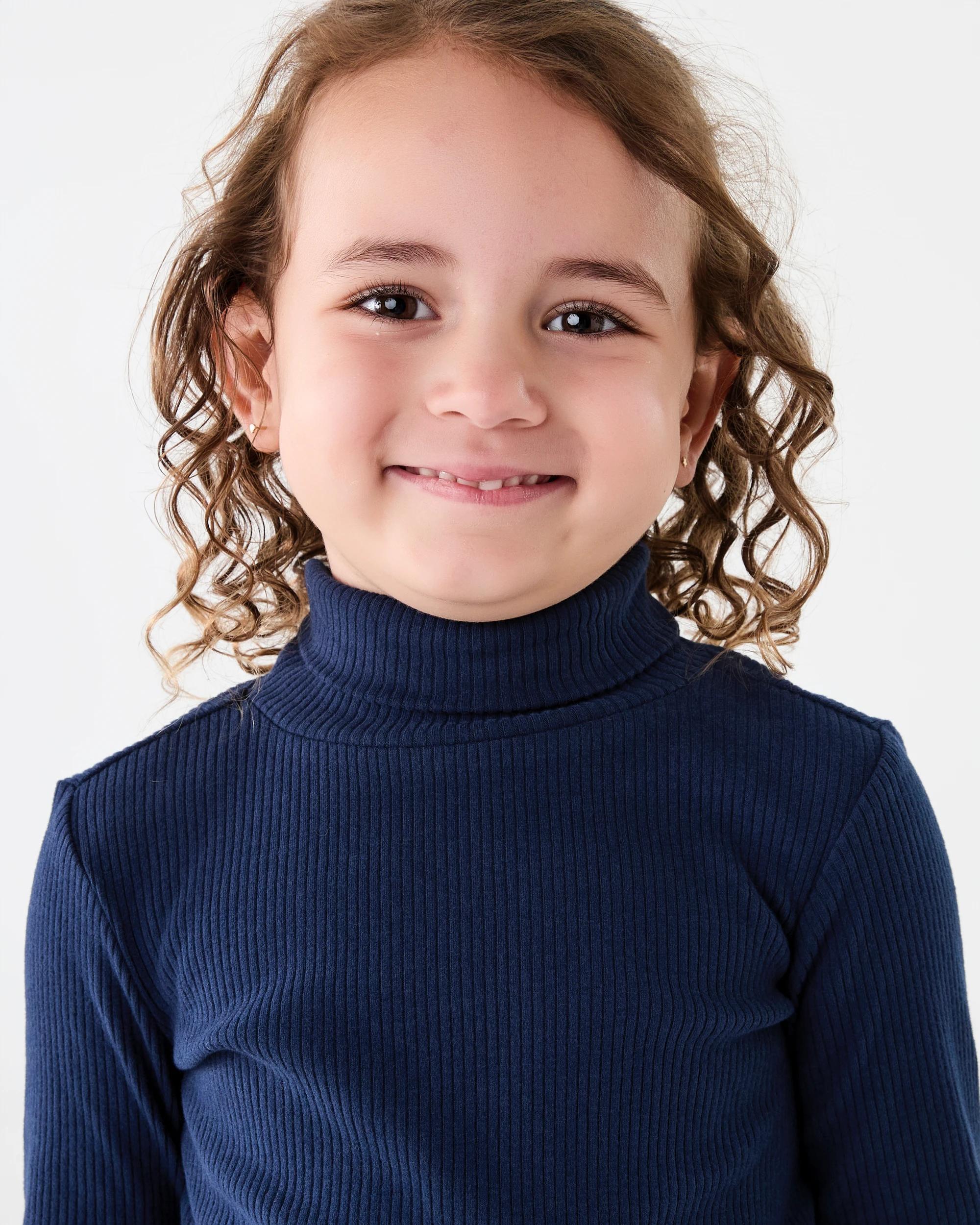 3 Long Sleeve Skivvy Top Dress Navy, 3 of 6