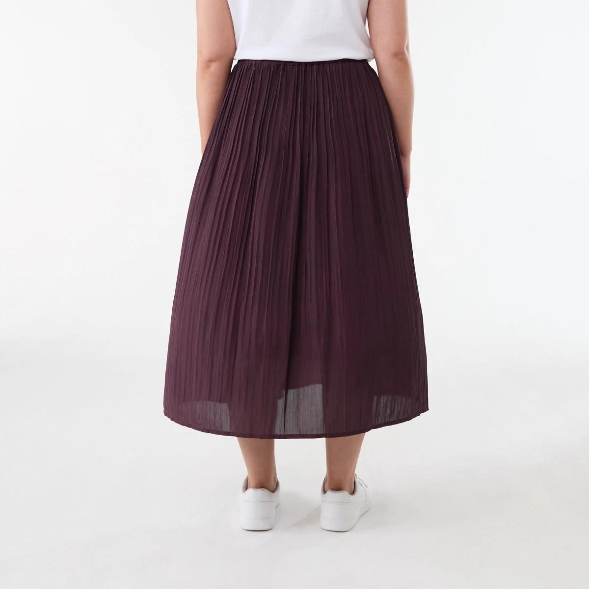 3 Crinkle Maxi Skirt WARM MULBERRY, 3 of 5