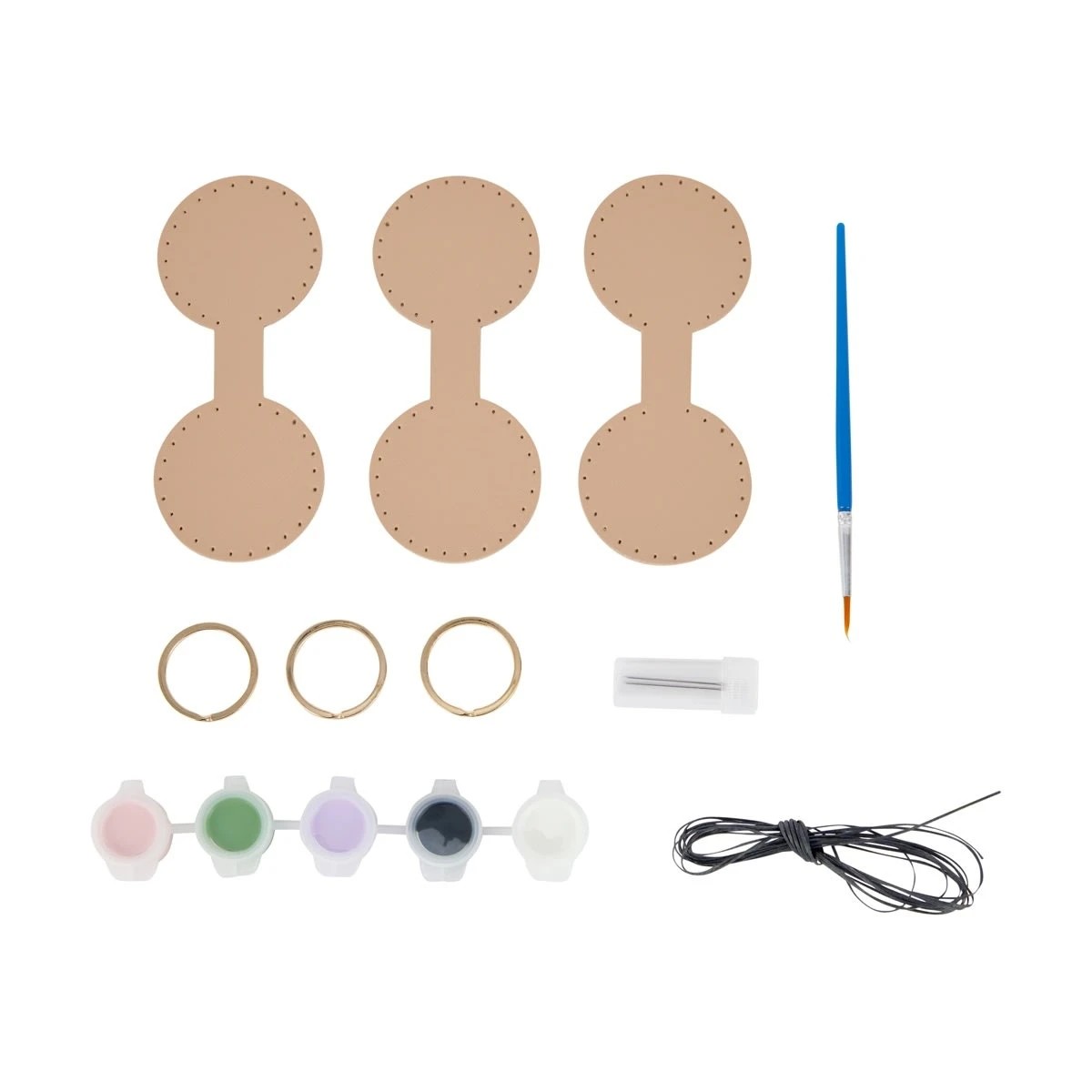 2 DIY Paint and Stitch Keyrings Craft Kit, 2 of 3