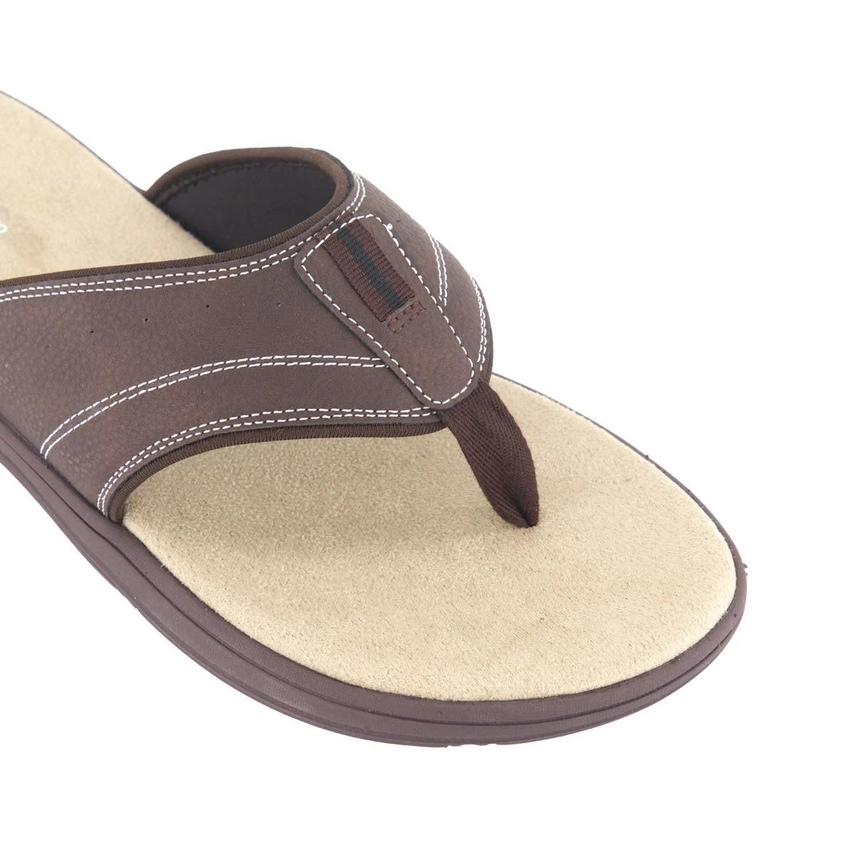 3 Wide Strap Comfort Thongs BROWN, 3 of 3