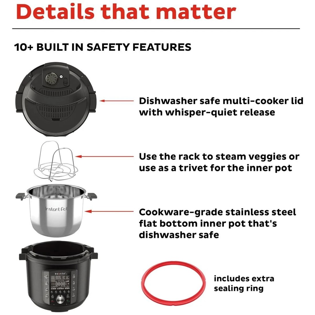 4 Instant Pot 8Ltr Pro Multi-Cooker-Black, 4 of 5