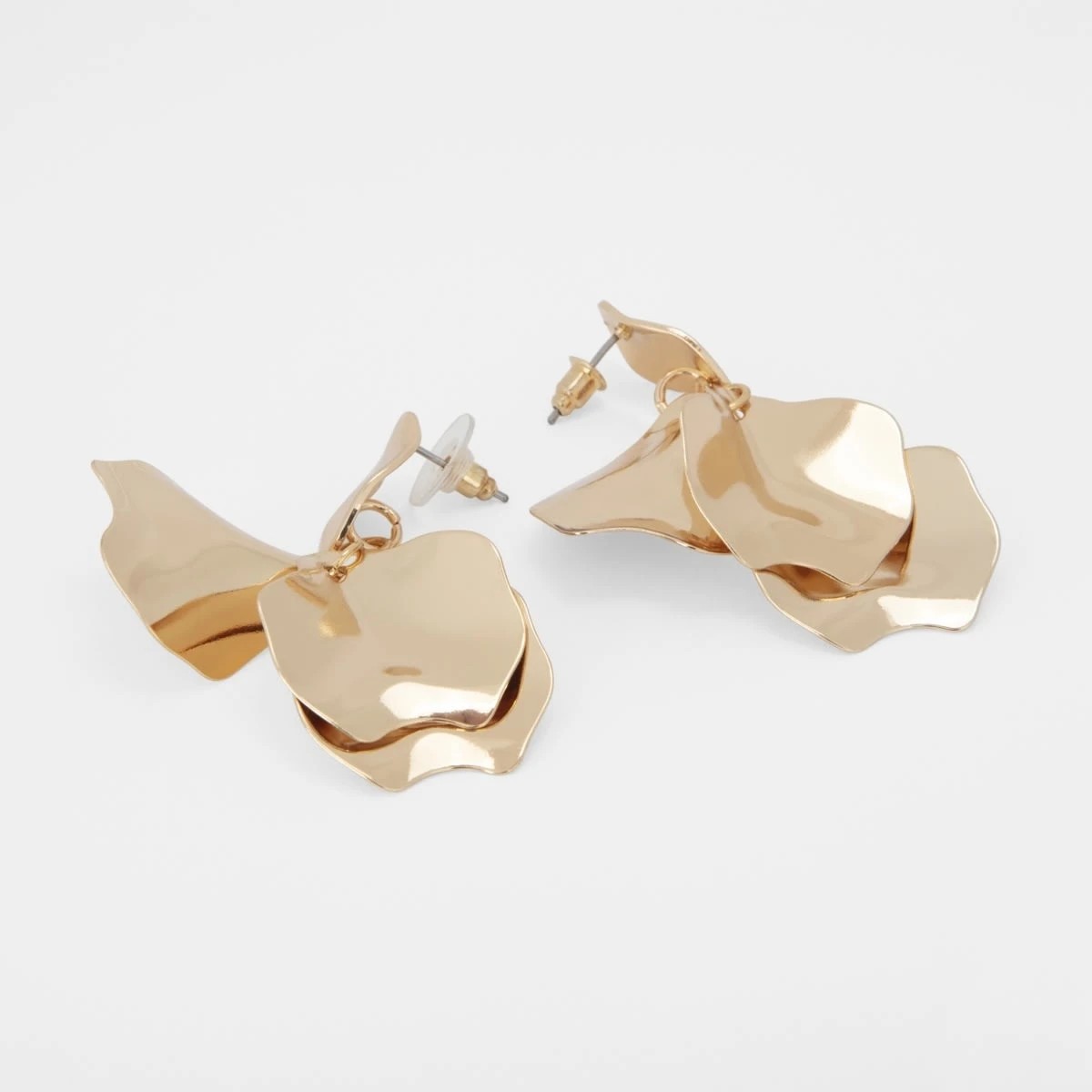 4 Petal Drop Earrings - Gold Tone, 4 of 5