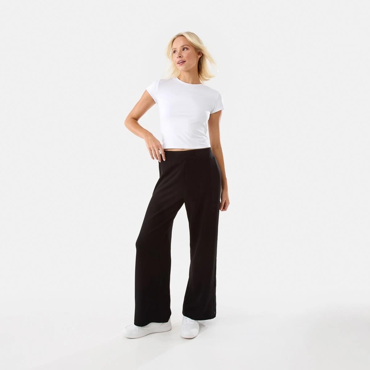 2 Active Womens Snap Trackpants Black, 2 of 7