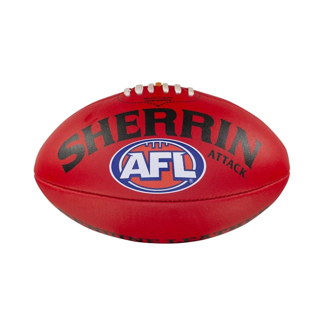 1 Sherrin AFL Attack Leather Football - Size 5, Red, 1 of 1